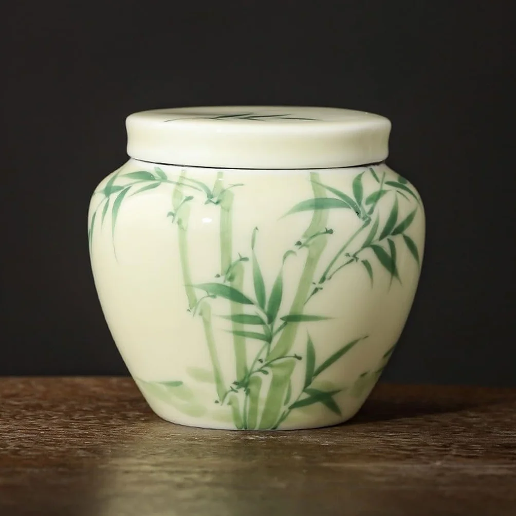 XYNSNDB Zestaw do herbaty Pojemnik do przechowywania herbaty Ręcznie malowane puszki na herbatę Zamknięte puszki Ceramiczne puszki do przechowywania gospodarstwa domowego Słoik do przechowywania