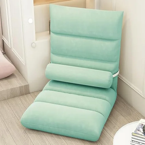 Regulowane krzesło podłogowe do medytacji i gier – ergonomiczna 5-pozycyjna składana konstrukcja bez podłokietników wygodne siedzenie do czytania i relaksu