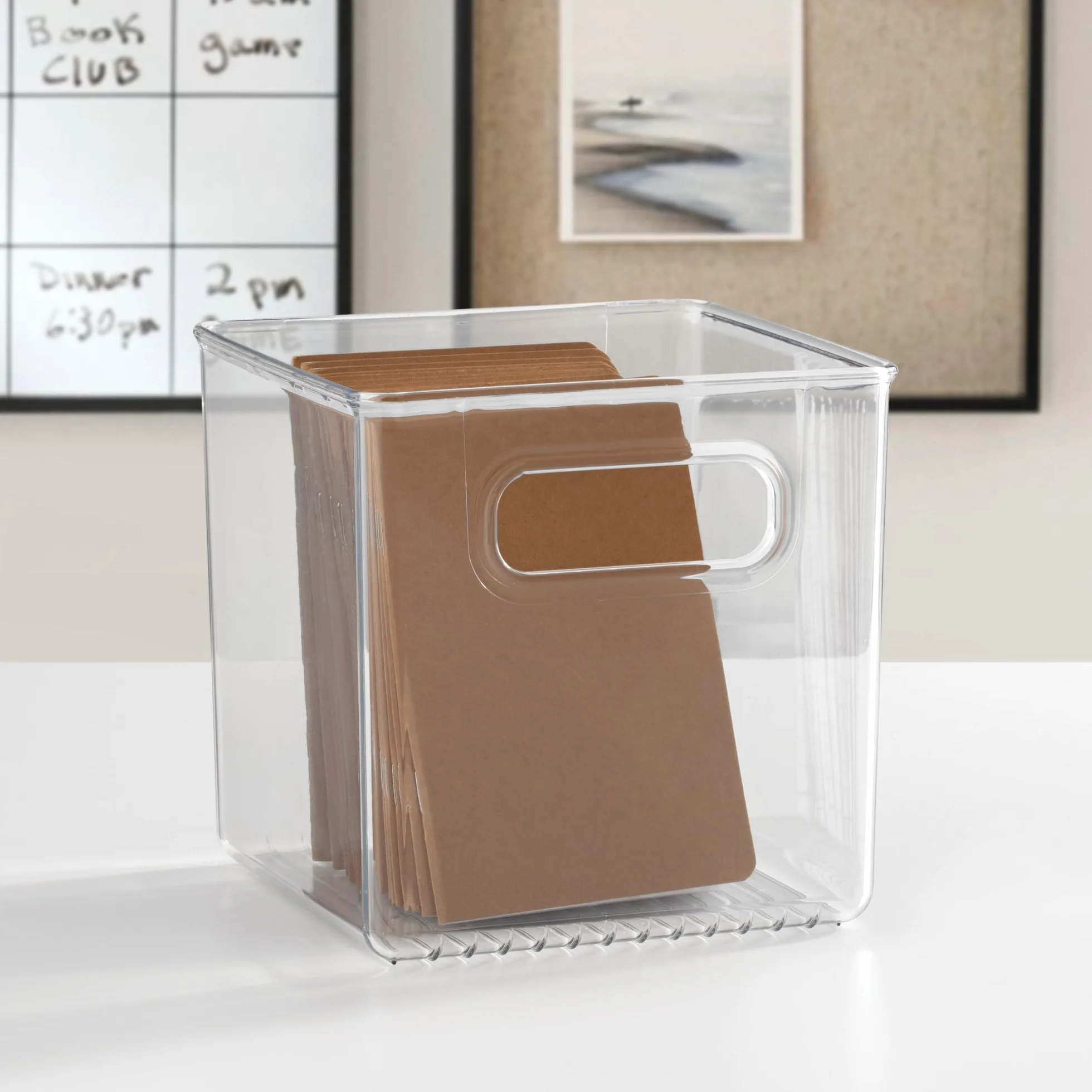 iDesign 4-częściowy zestaw organizerów do lodówek z tworzywa sztucznego pochodzącego z recyklingu, wyprodukowano w USA, wszechstronny design, idealny do zamrażarki, lodówki, spiżarni i szafek – zestaw