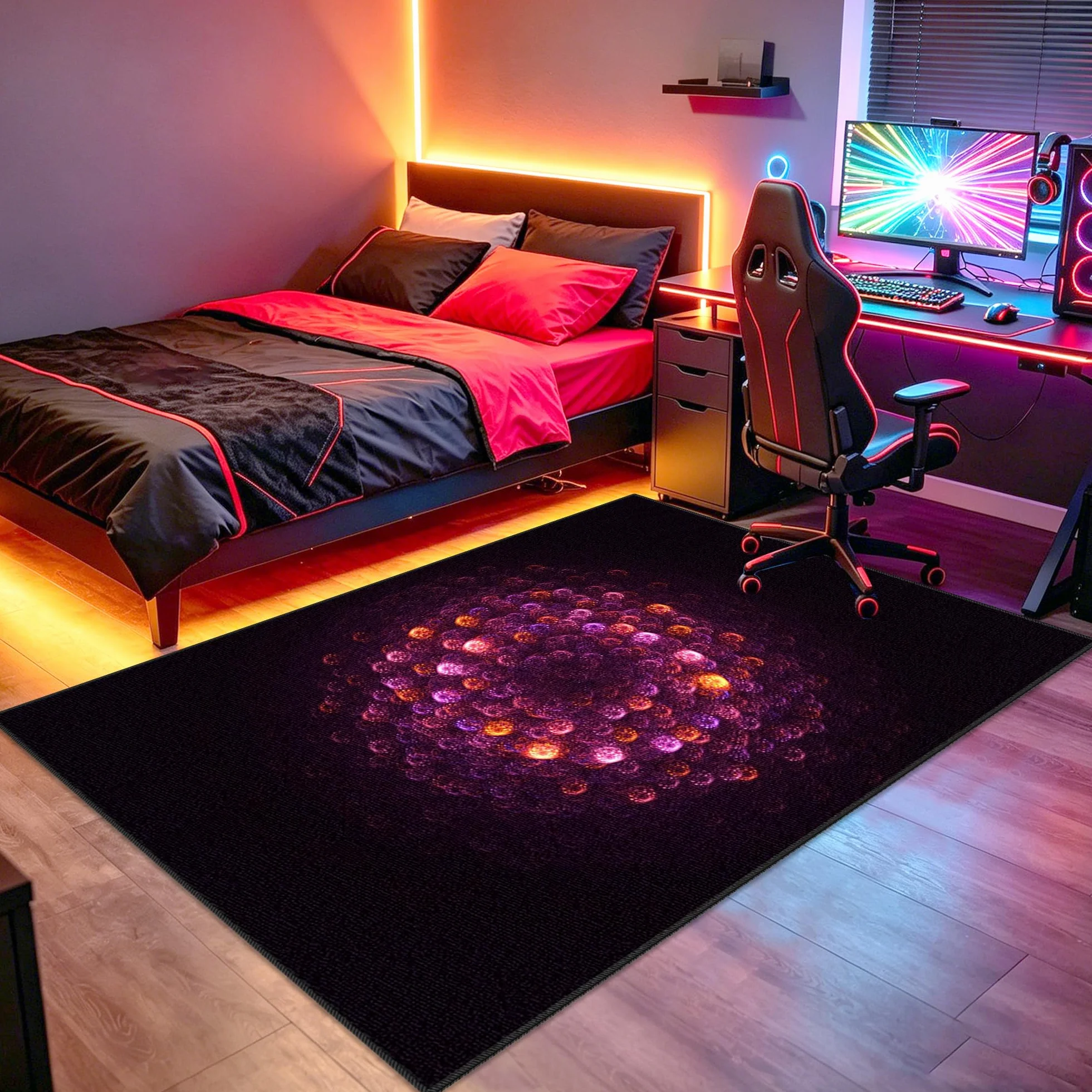 Dywan do sypialni Gaming Mata do gier na krzesło komputerowe 130 x 190 cm Antypoślizgowy dywan krzesło do gier na salę zabaw Dywan do salonu dla graczy Chłopiec