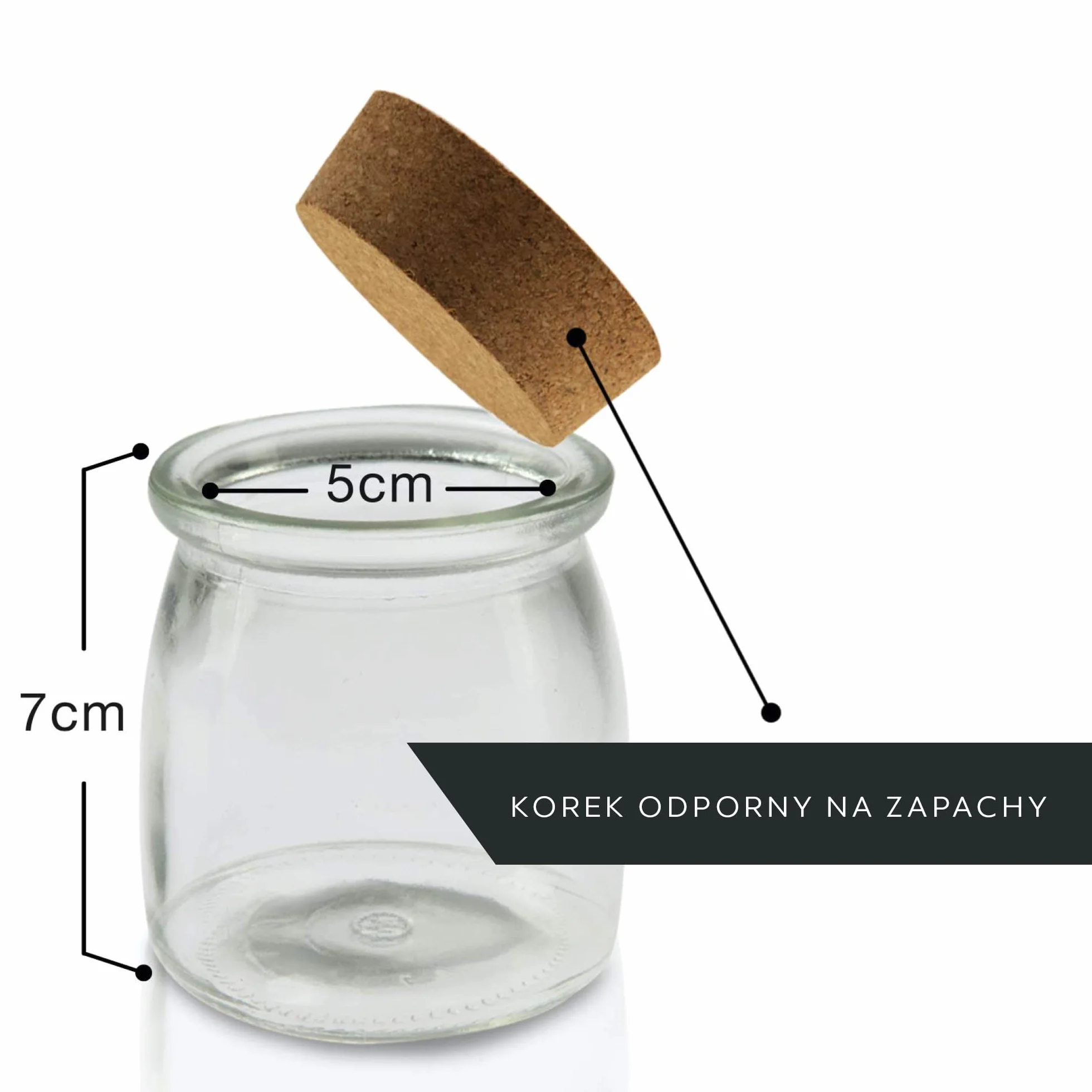 Zestaw słoików na przyprawy z zamknięciem korkowym, etykiety i pisak kredowy, do organizacji w kuchni i przechowywania, 6,6 x 7,2 x 6,6 cm, 150 ml