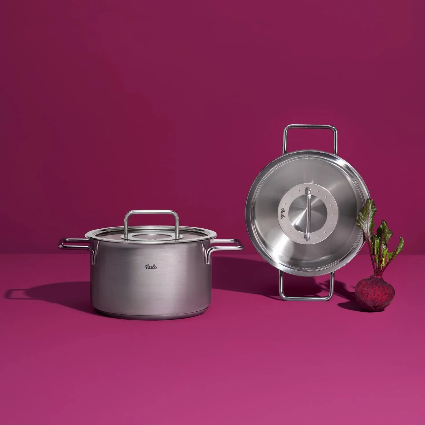 Fissler Pure Collection/garnek do gotowania ze stali nierdzewnej (Ø 16 cm, 1,9 l) garnki ze szklaną pokrywką, skalowanie wewnętrzne – indukcja