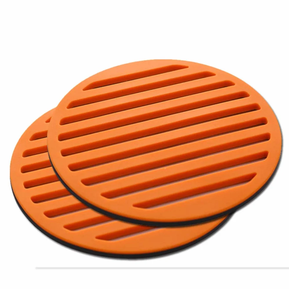 okrągła podkładka, Okrągły stół jadalny, stop silikonu, zestaw mat izolacyjnych, podkładka pod garnek, miskę, talerz, niebieski(Orange (1 Piece))