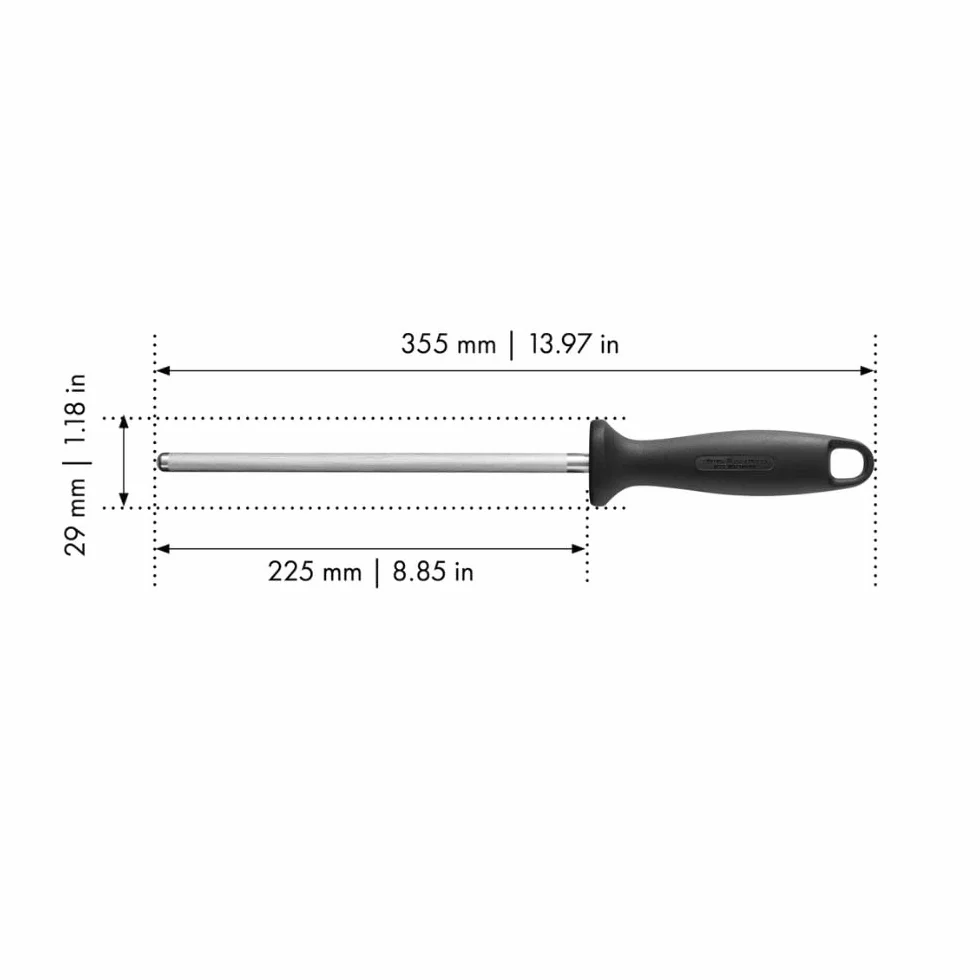 ZWILLING 32576-211-0 Stale i temperówki Stal do ostrzenia (uchwyt syntetyczny, czarny) 21 cm
