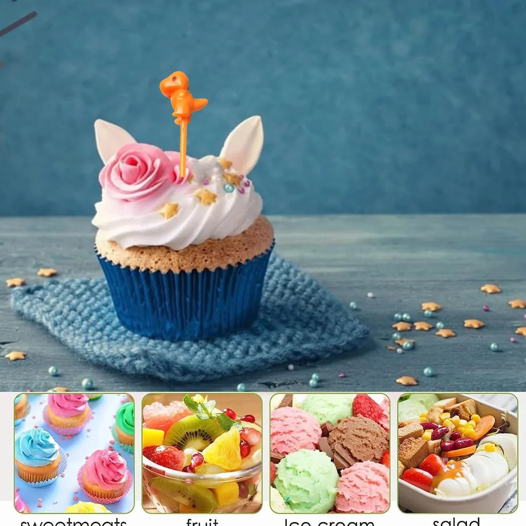40 sztuk Finger Finger Food Mini Cartoon Bento Fruit Widelce Pałeczki dla dzieci, wybór ciast akcesoria śliczne plucie dorośli deser owoce Halloween Boże Narodzenie przyjęcie