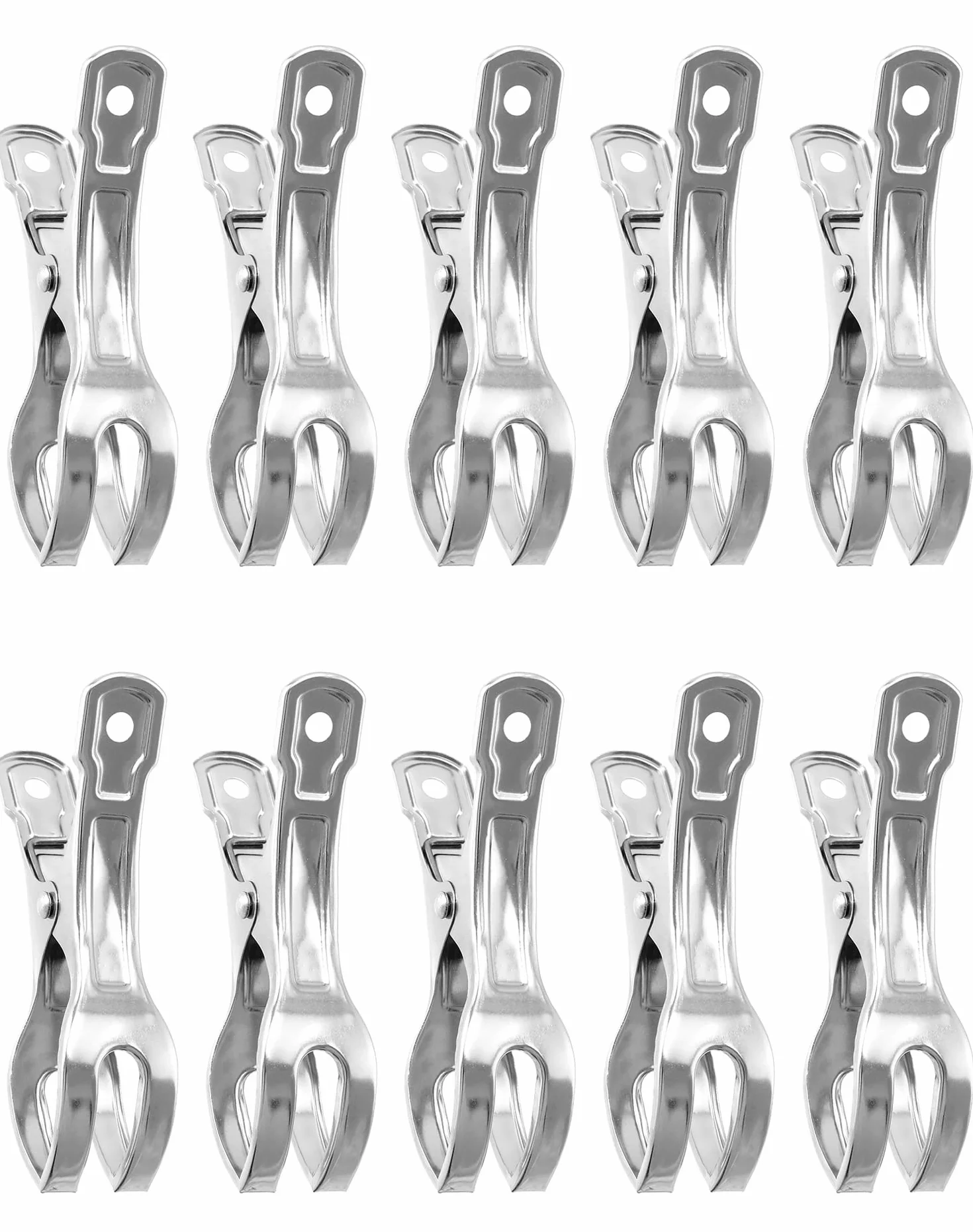 QWORK® 10 Pack Klipsy na ręczniki ze stali nierdzewnej Odporne na wiatr Duże klipsy sprężynowe do ręczników plażowych, ręczników kąpielowych, prześcieradeł i grubych ubrań (11 cm)