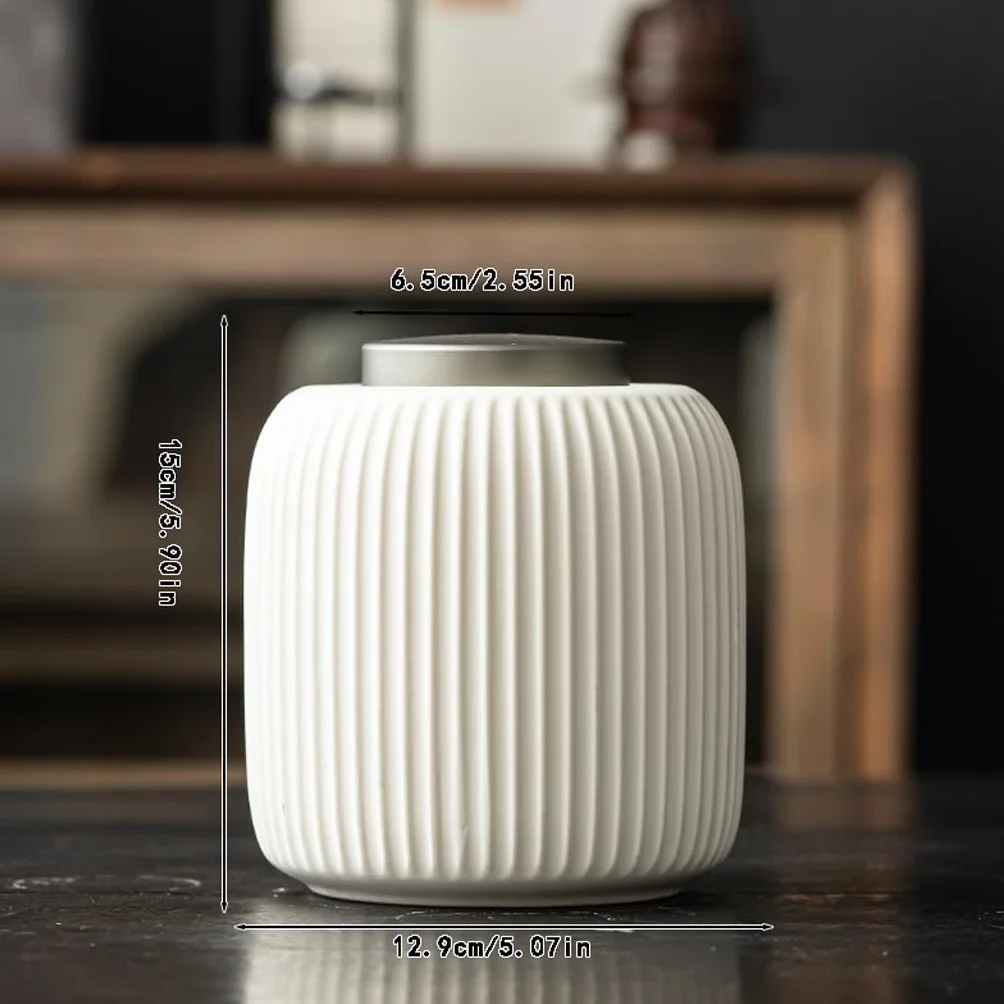 XYNSNDB Pojemnik na herbatę w kształcie kremu Ceramiczna puszka na herbatę, zamknięta puszka na herbatę, do przechowywania zielonej herbaty w gospodarstwie domowym, odporna na wilgoć puszka na herbatę