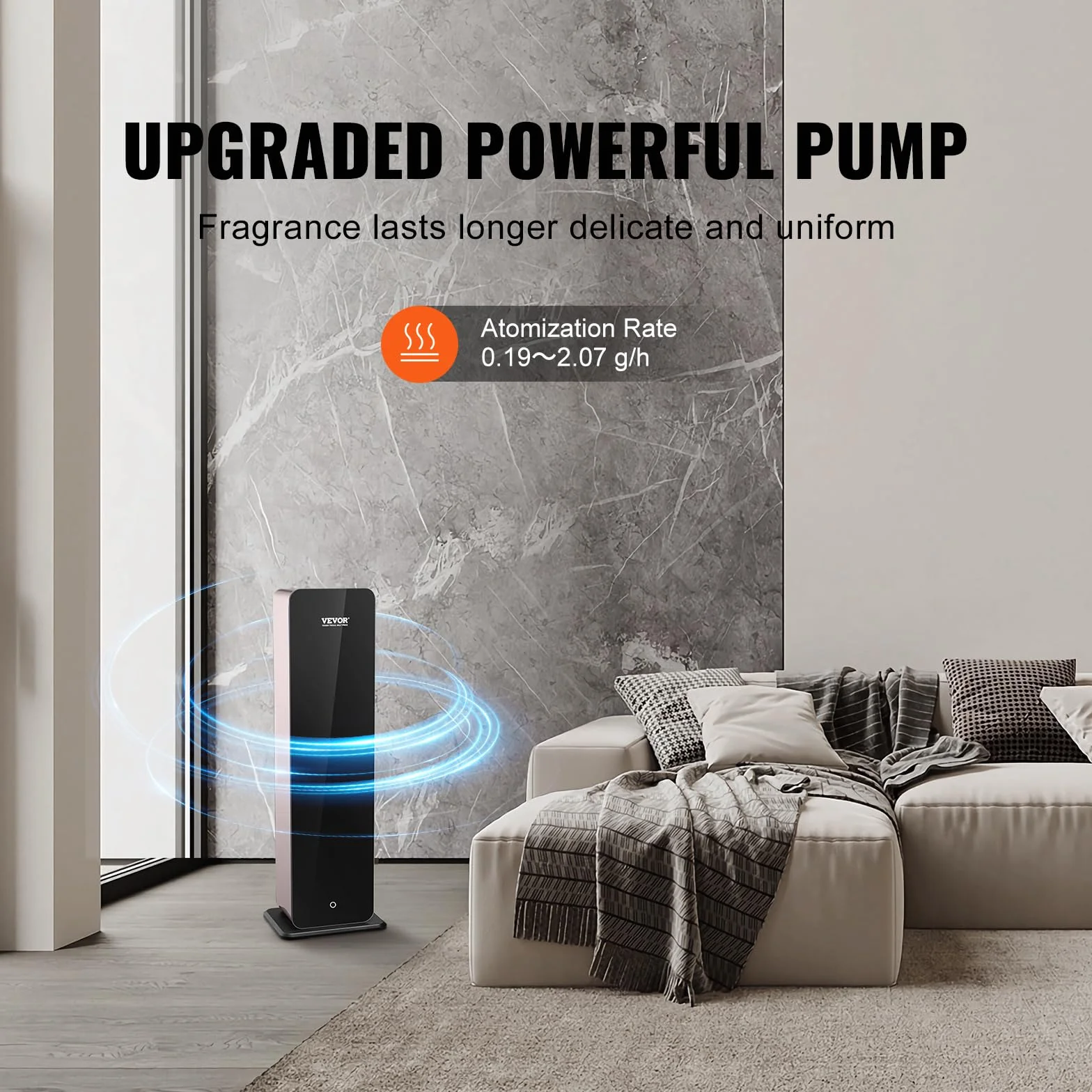 VEVOR Domowa maszyna zapachowa powietrza 950 ml Bluetooth inteligentny dyfuzor zimnego powietrza dyfuzor zapachowy olejków eterycznych bez wody, stojąca maszyna do aromaterapii do dużych pomieszczeń