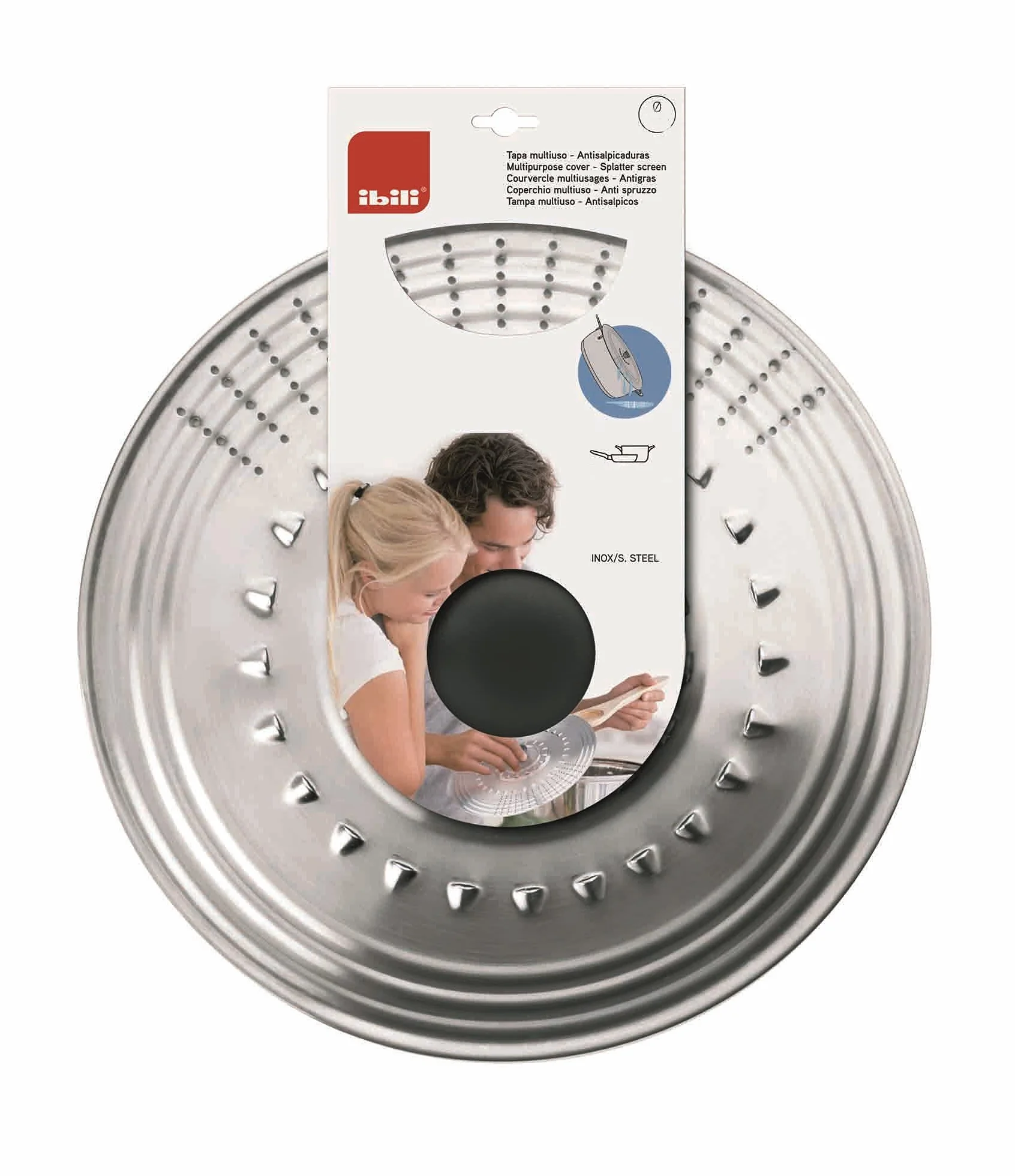 IBILI Prisma - Tapa Multiuso, inox, 14-16-18 cm, Plata