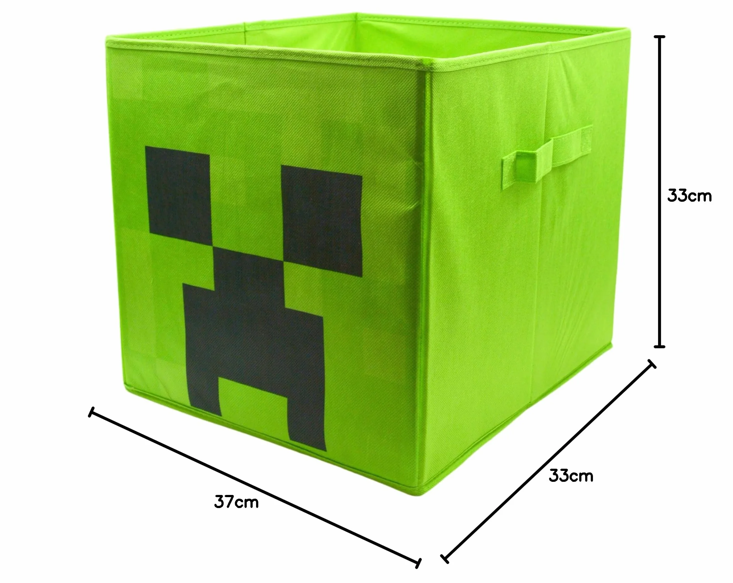 HOX Dziecięce składane pudełka do przechowywania Minecraft Creeper z uchwytami, trwałość i wysokiej jakości składane kostki do przechowywania, kompatybilne meble Ikea Kallax, idealne do organizacji