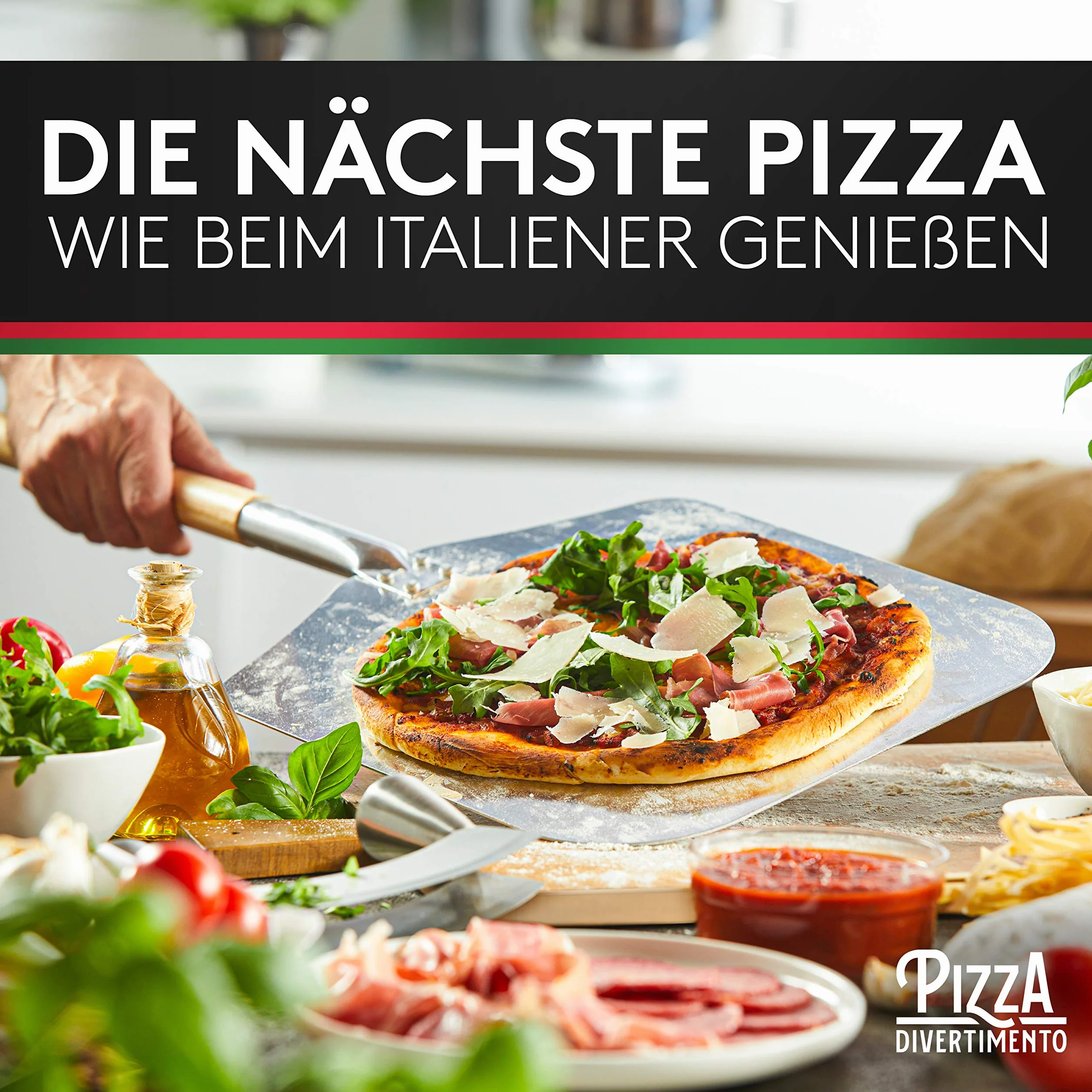 Pizza Divertimento Kamień do pizzy do piekarnika i grilla gazowego - kamień do pizzy z kordierytu - do chrupiącej podstawy i soczystego wykończenia