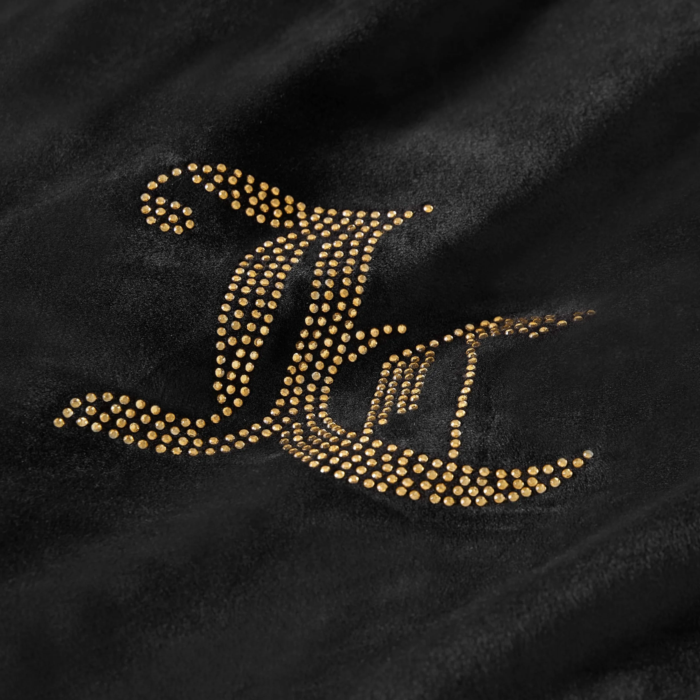 Juicy Couture Czarny welurowy komplet pościeli pełnej/królowej - 3-częściowy zestaw luksusowej pościeli