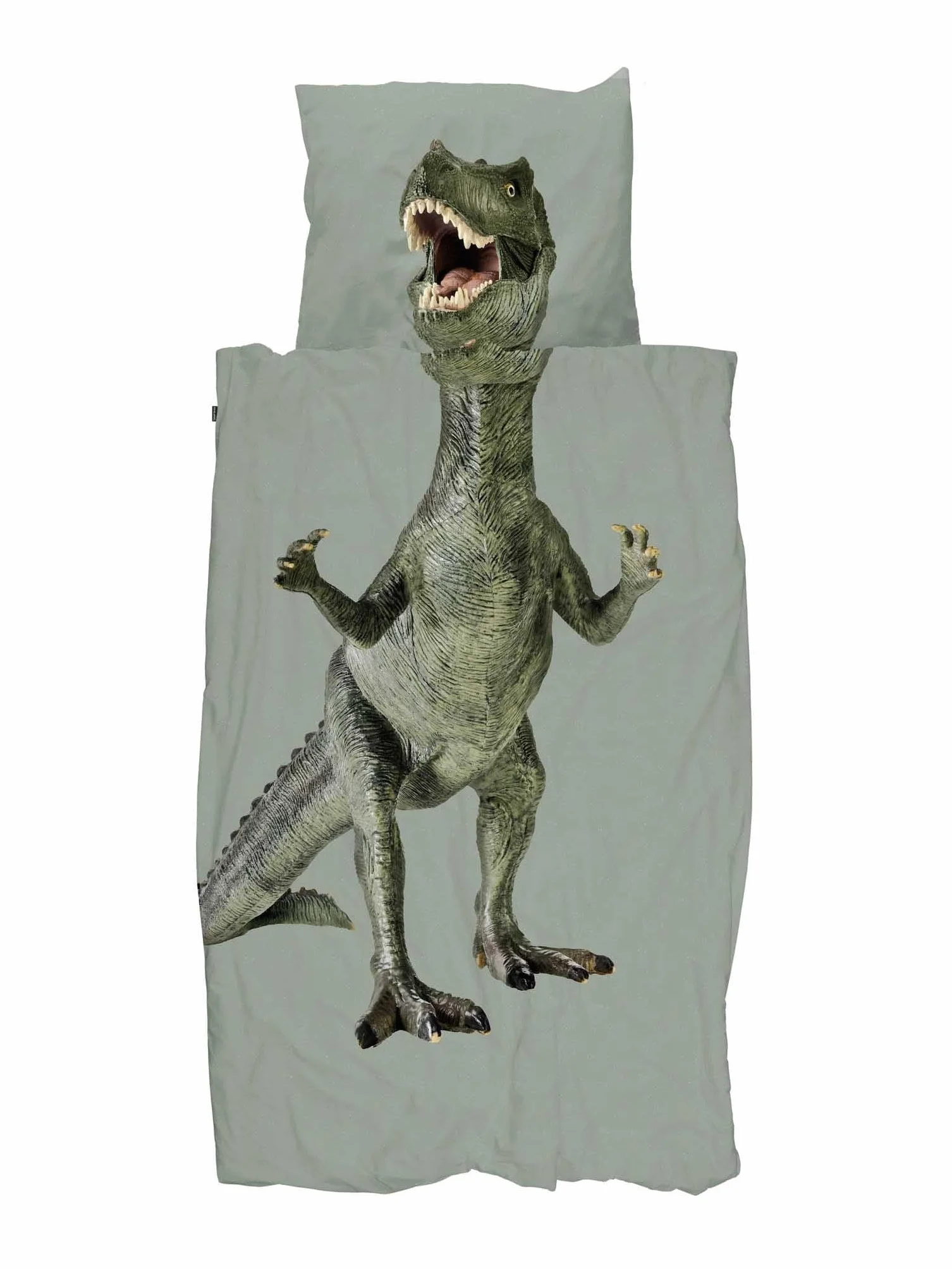 Snurk Komplet pościeli z bawełny organicznej Dino Jurassic Green rozmiar 135 x 200 cm + 80 x 80 cm