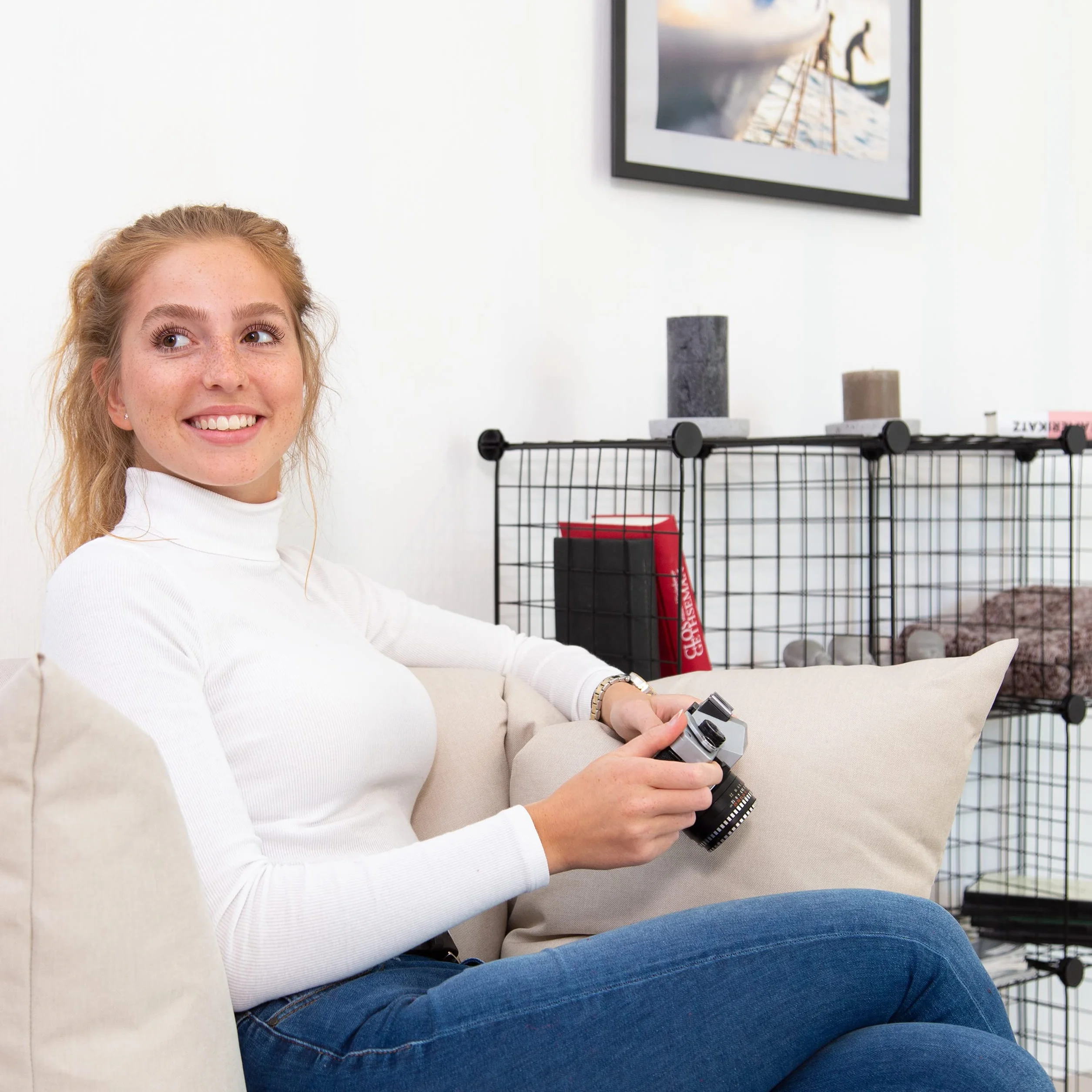 Relaxdays, Czarny regał wtykowy z siatki drucianej, 9 przegródek, system regałów "zrób to sam" metalowy, otwarty regał w kształcie kostki, rozmiar wachlarza 30 x 30 cm