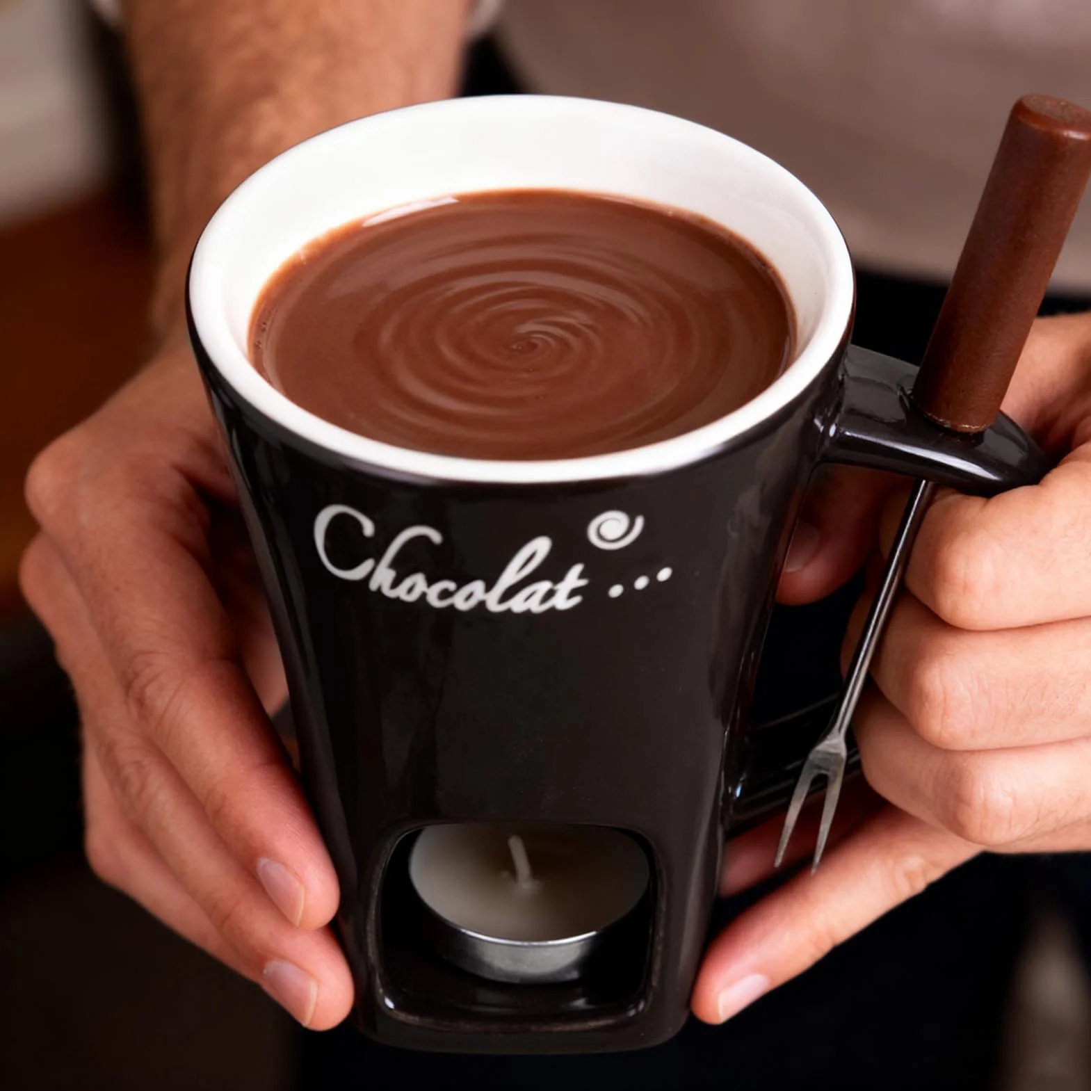 Kubek Do Fondue,Ceramiczny Garnuszek Do Roztapiania Czekolady,Przenośny Zestaw Kubka Hot Pot | Owoców Morza Obiad Deser Sos Ser Cukierek Ser Urodziny Randka Noc Pikniki Impreza Rodzina