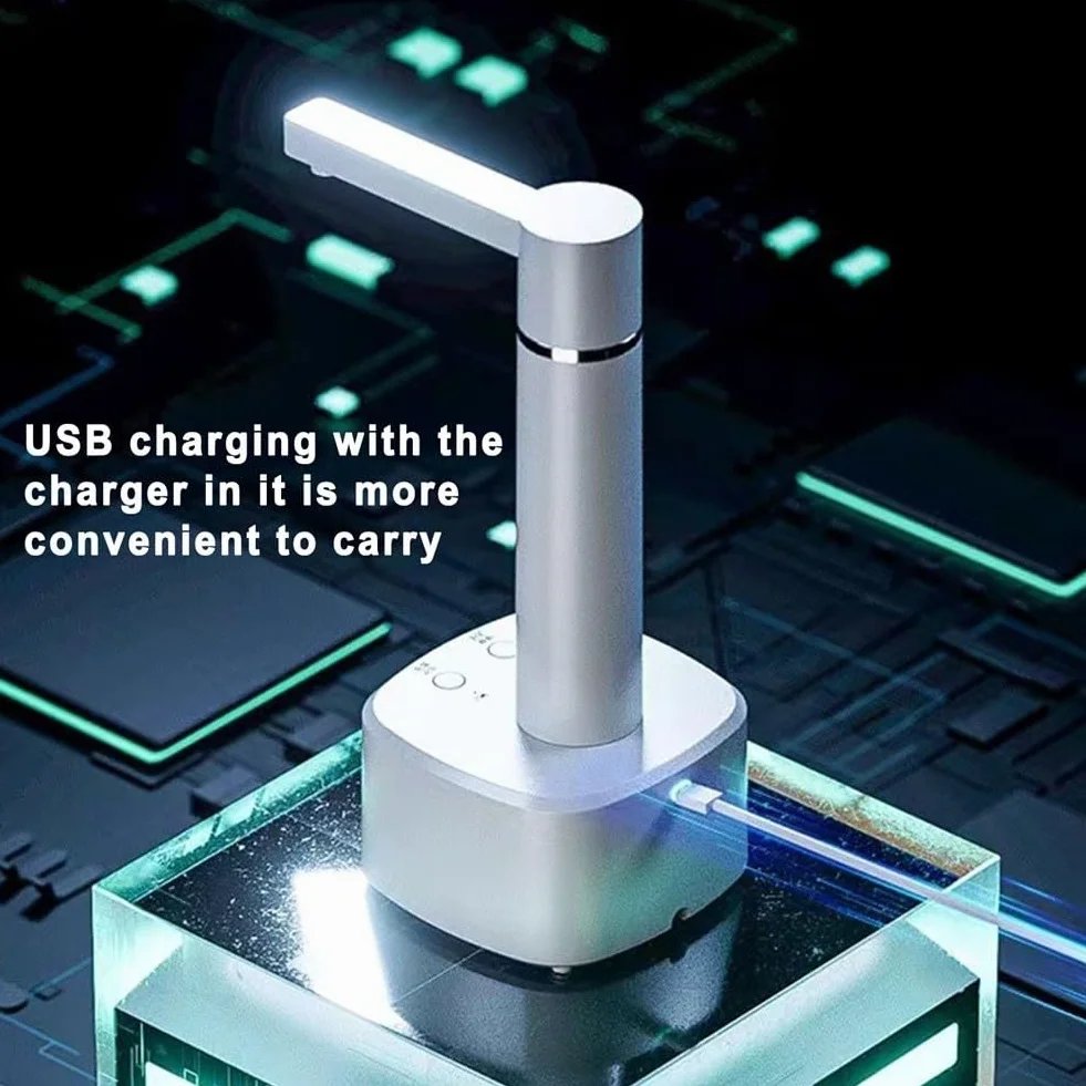 Inteligentny automatyczny dozownik wody, pompka elektryczna, USB, 3-biegowa regulowana głośność, stojak na biurko z ciepłą i zimną wodą (biały)