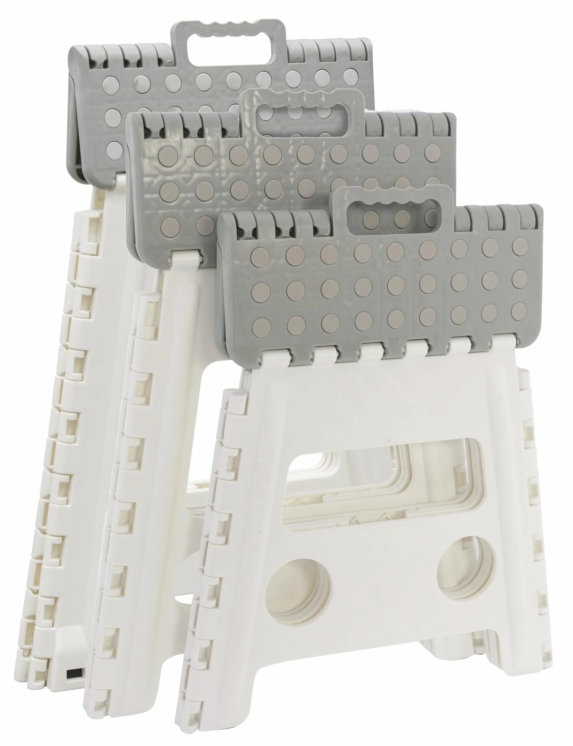 ARREGUI TB-039-GB mały składany taboret, dla dzieci i dorosłych, przenośny, składany stołek, obciążenie 150 kg, taboret do kuchni, łazienki, na kemping, do ogrodu, 39 cm wysokości, biały