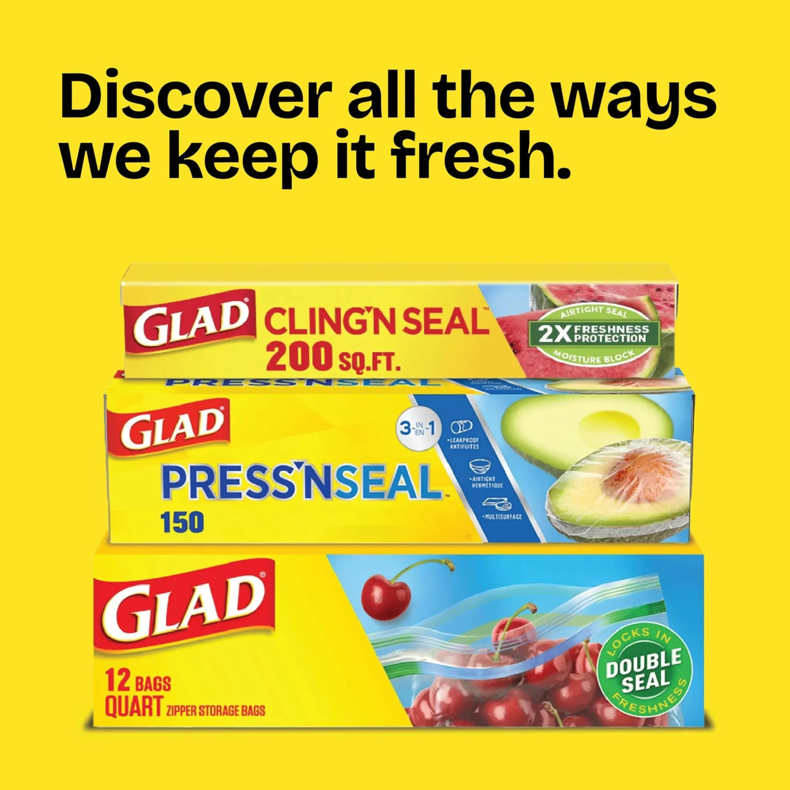 Glad Press'n Seal Plastic Food Wrap - 70 Square Foot Roll (Package May Vary)