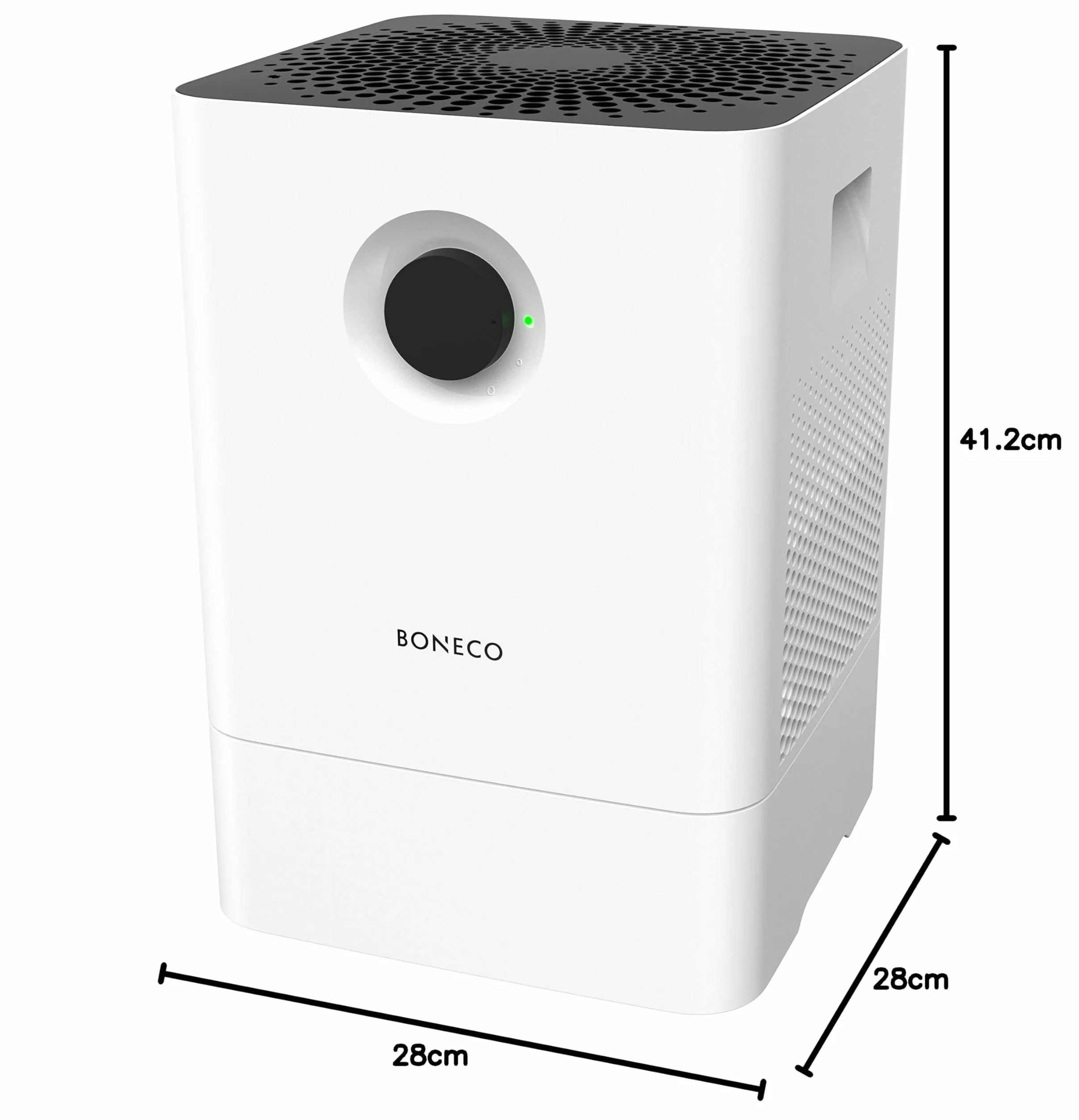 BONECO oczyszczacz powietrza z funkcją nawilżania W200 – niezwykle wydajne nawilżanie powietrza – oczyszcza powietrze z większych cząsteczek jak pyłki i zwykły kurz, kolor biały