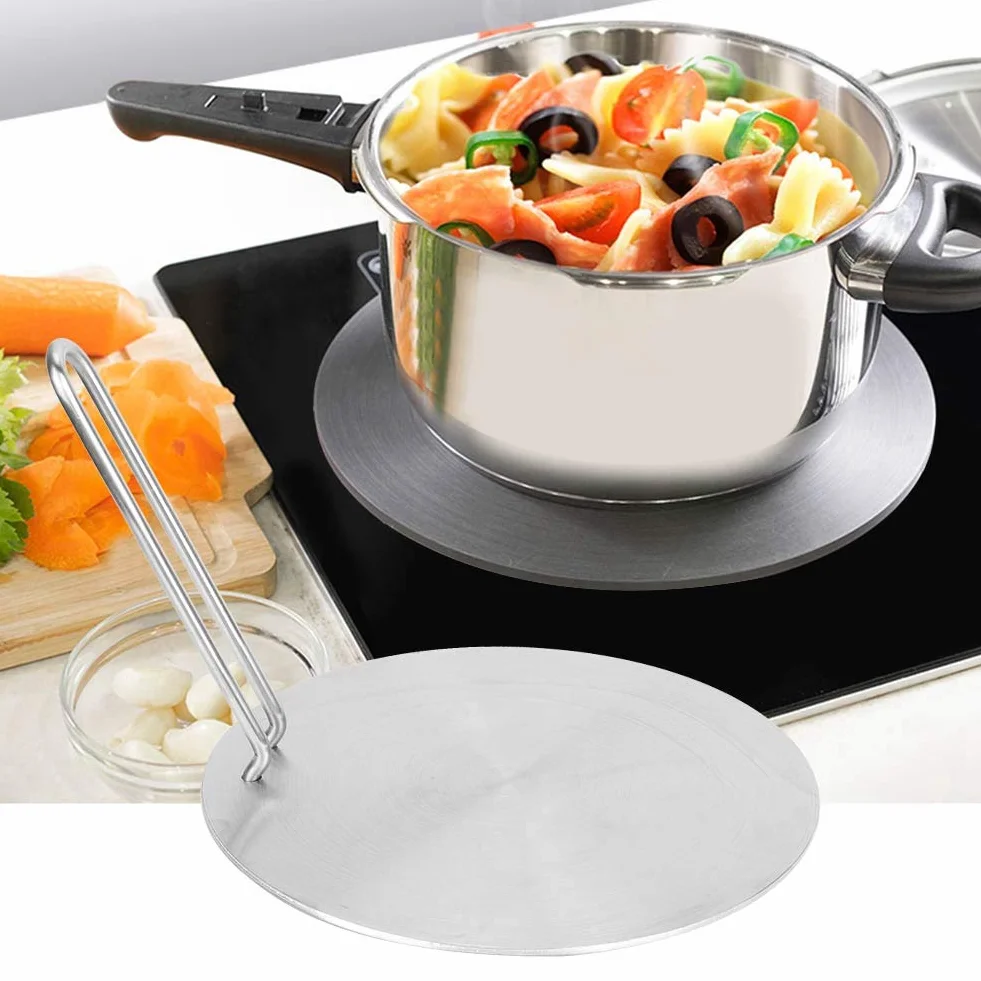 Sześćx x płyta indukcyjna do konwertera do pieczenia, dyfuzor ciepła ze stali nierdzewnej adapter płyty indukcyjnej konwerter gazu (24 cm)