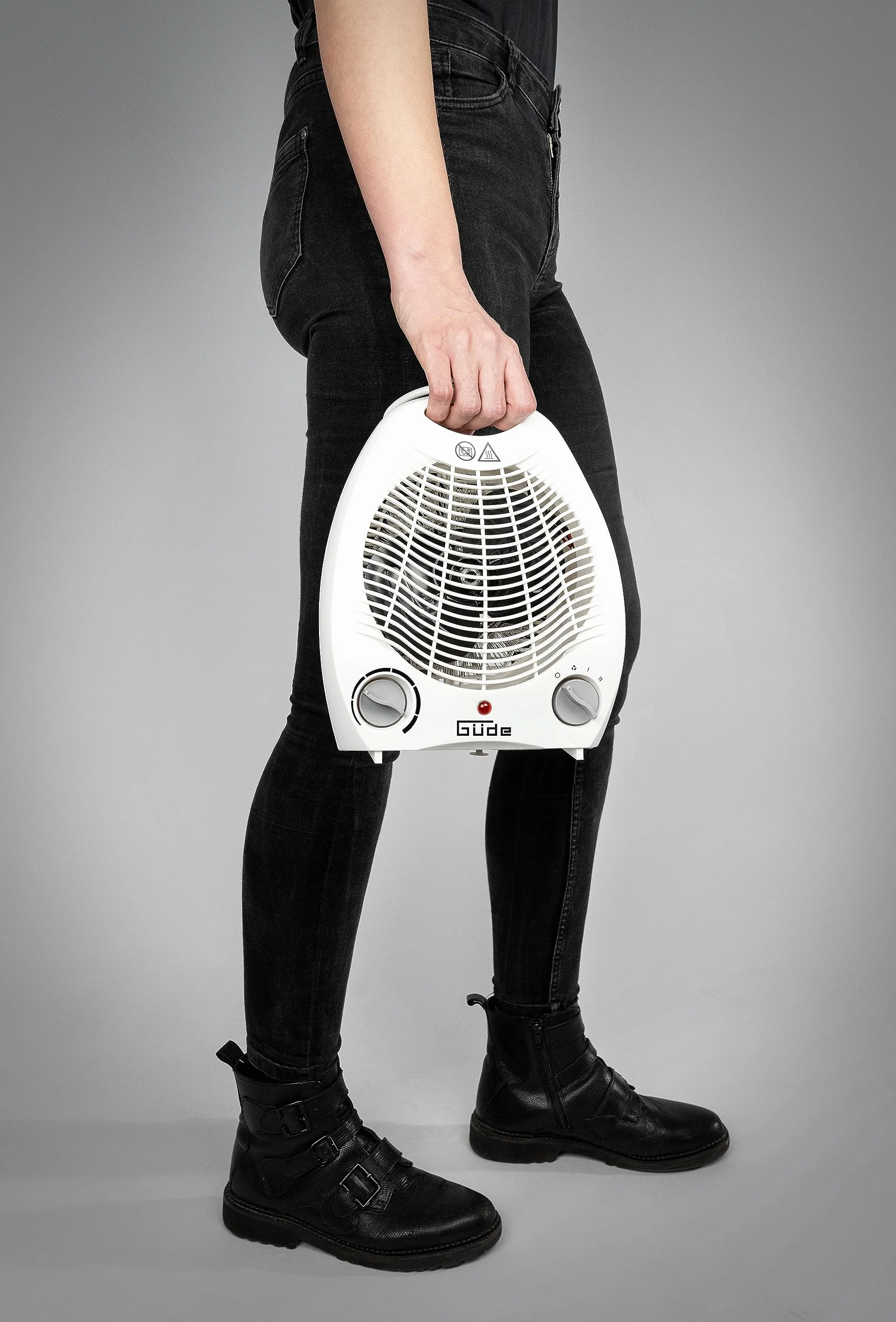 Güde 85175 GH 2000 termowentylator (moc grzewcza 2000 W, 2 stopnie mocy (1000/2000 W), funkcja wentylatora, moc nadmuchu 75 m³/h, bezstopniowy termostat, ochrona przed przegrzaniem i przewróceniem,