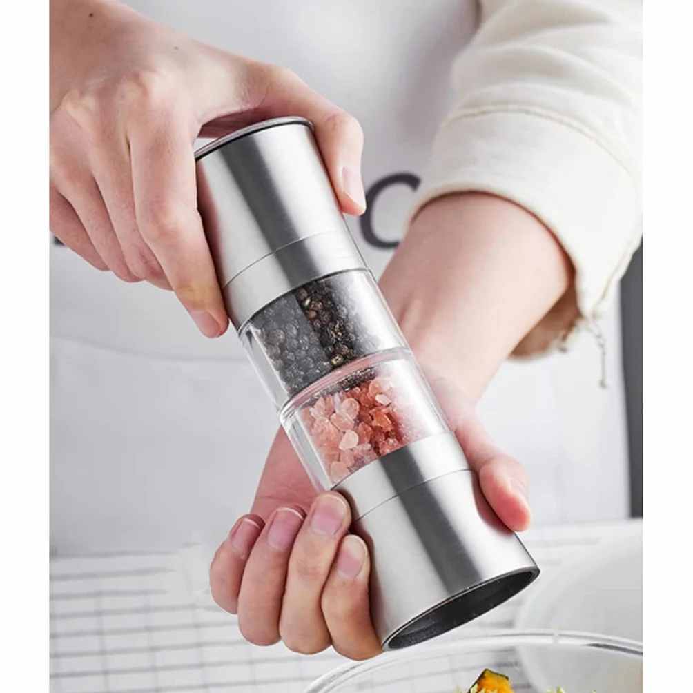 Młynków do Pieprzu Młynki do Pieprzu Szlifierki soli i pieprzu Refillable Zestaw 3, na sól morską, czarny pieprz peppercorn lub zestaw soli i pieprzu Młynek do Pieprzu