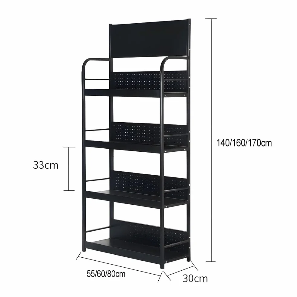 Metalowa półka na przekąski do supermarketu, stojak na cukierki/chipsy z kółkami, do spiżarni domowej, sklepów, teatru(Biały 80x30x170 cm)