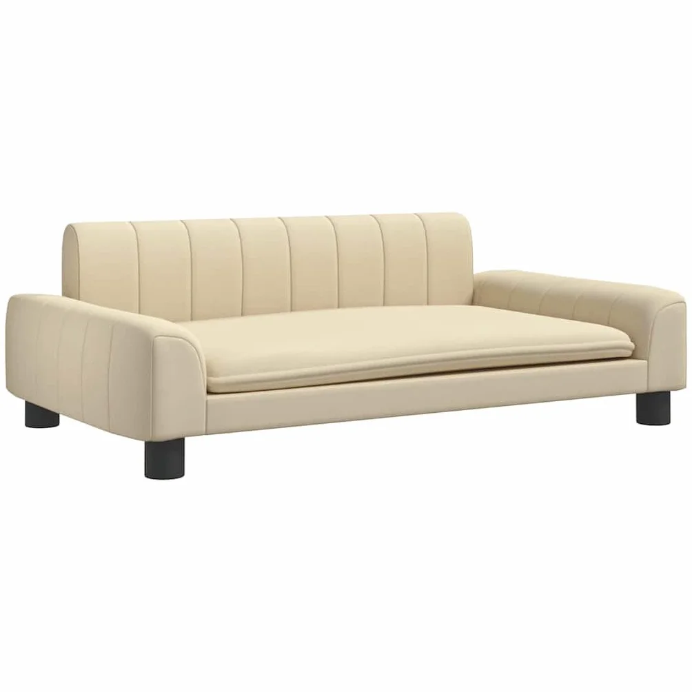 vidaXL Sofa dla dzieci, kremowa, 90x53x30 cm, obita tkaniną