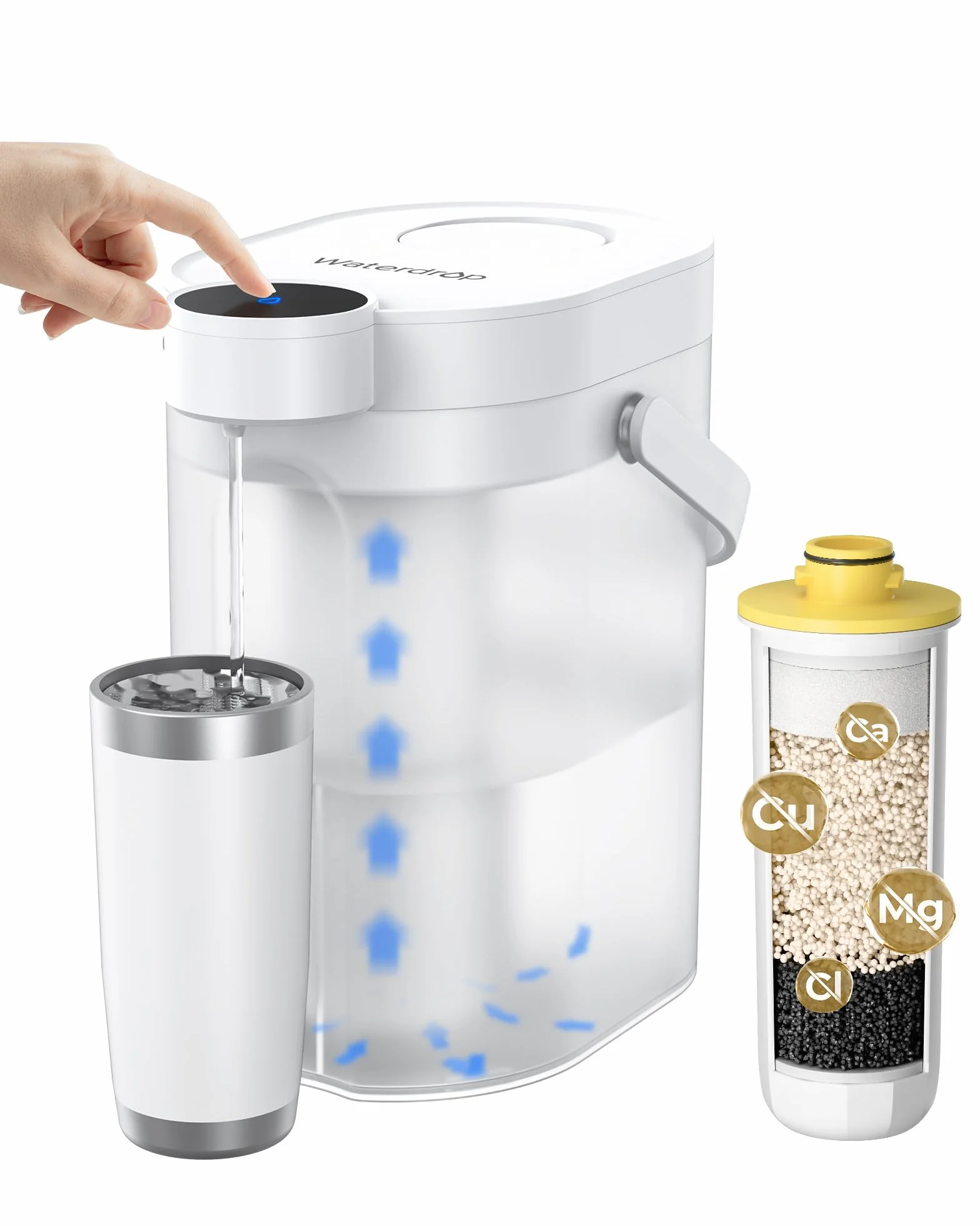 Waterdrop WD-ED11W elektryczny dzbanek filtrujący do wody 3,5 l zmiękczacz wody