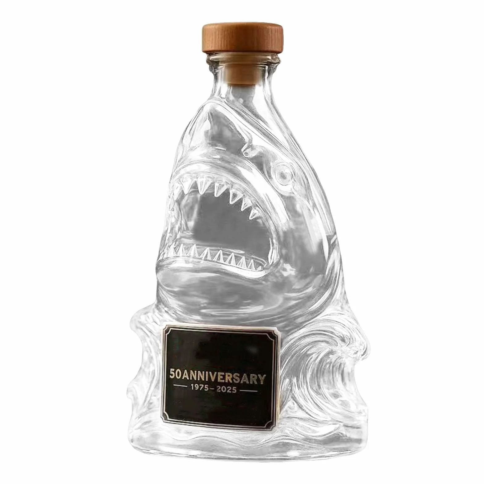 300 ml 3D figurka rekina w butelce wina, zabawna szklana karafka do whisky, figurki zwierząt, baru, biura(E)