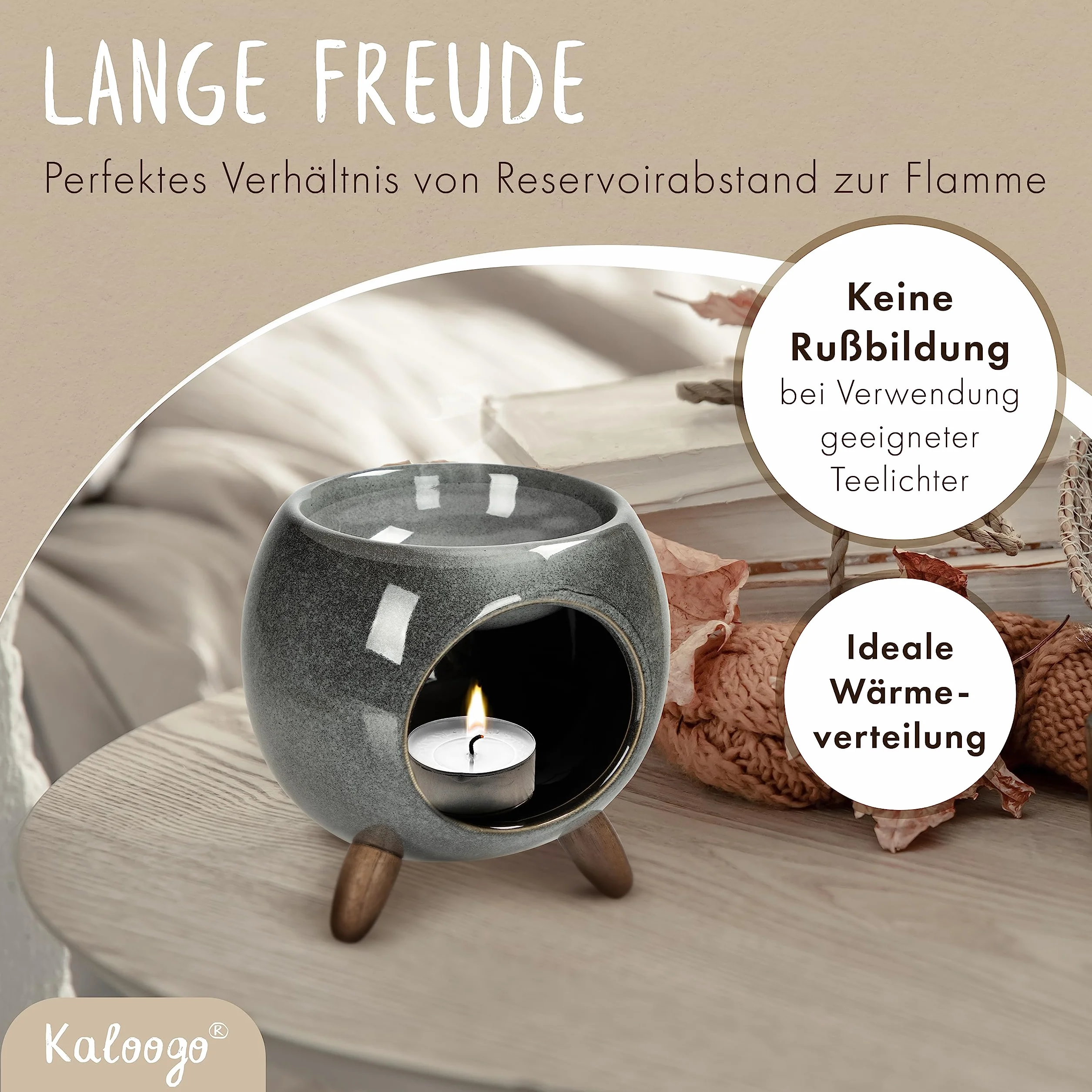 Sabai Scent ceramiczna lampa zapachowa, okrągła (lampa zapachowa) (popielaty)