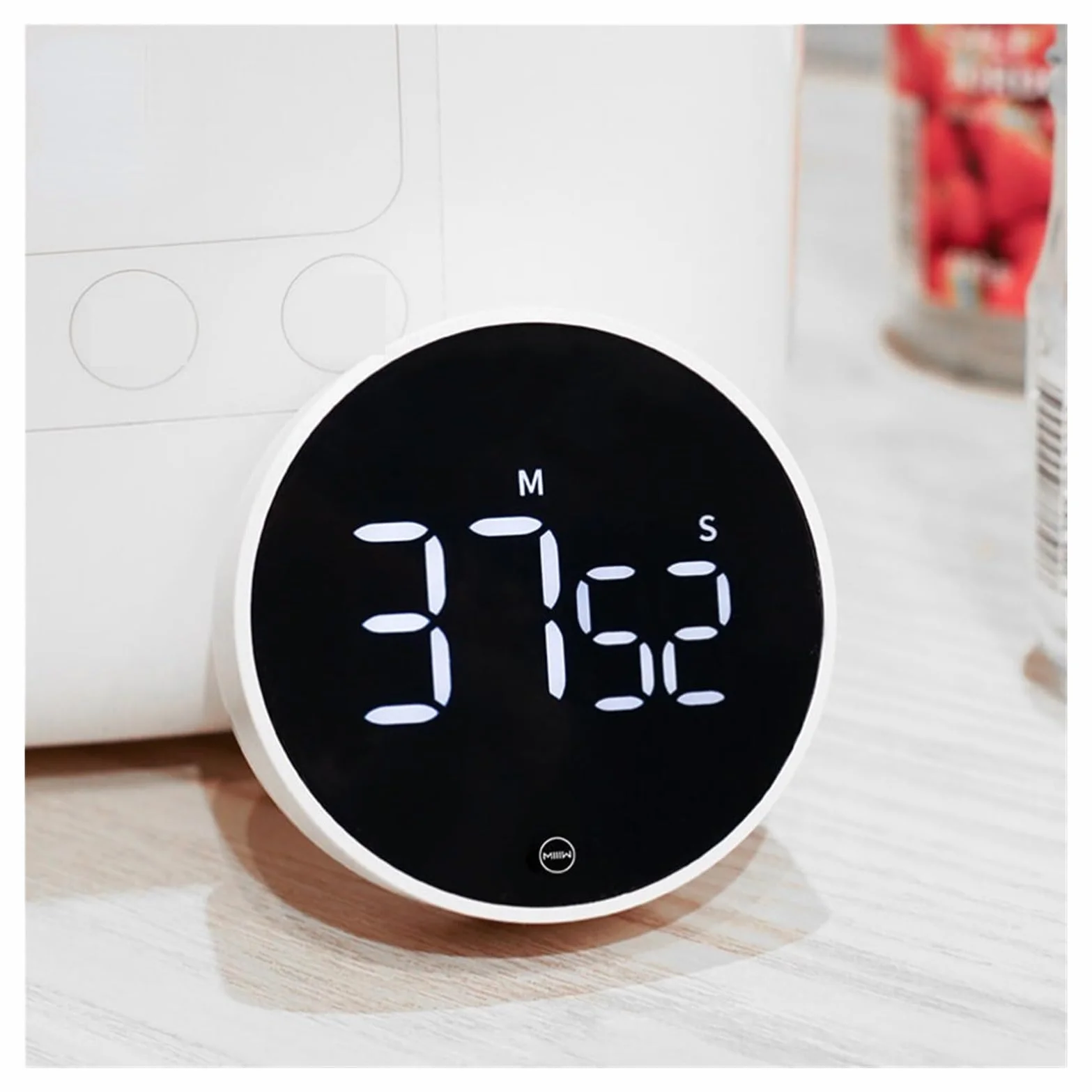 Minutnik Obrotowy Timer Regulacja Jasności Magnetyczny Cyfrowy Wyświetlacz LED Przenośny Prosty Budzik Do Gotowania W Kuchni Użycie wielu scen (Size : 2pcs)
