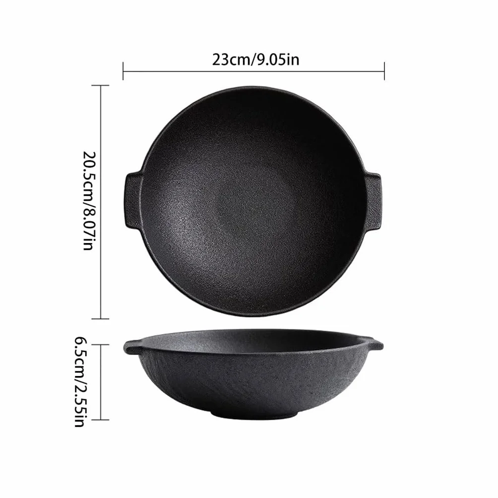 Miski do zupy duża miska na zupę z podwójnymi uszami zupa domowa ceramiczna salaterka kuchnia miska do ryżu miska na makaron miska na kolację(B)