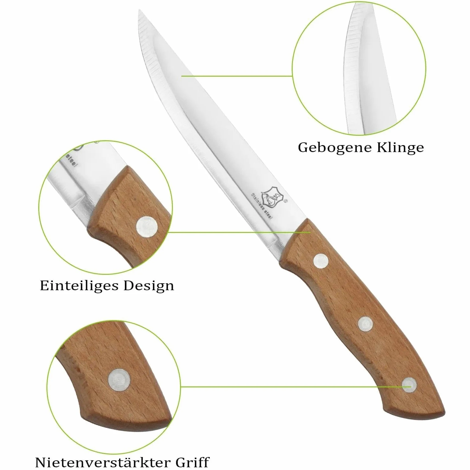 Zestaw 2 noży do obierania, nóż kuchenny, do owoców i warzyw, ostry nóż do warzyw i owoców ze stali nierdzewnej z ergonomicznym drewnianym uchwytem do krojenia owoców i warzyw