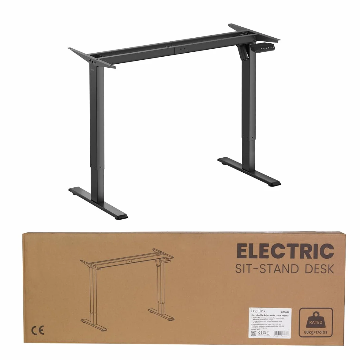 Elektryczna rama biurkowa z regulacją wysokości 1 silnik 700-1120 mm czarna