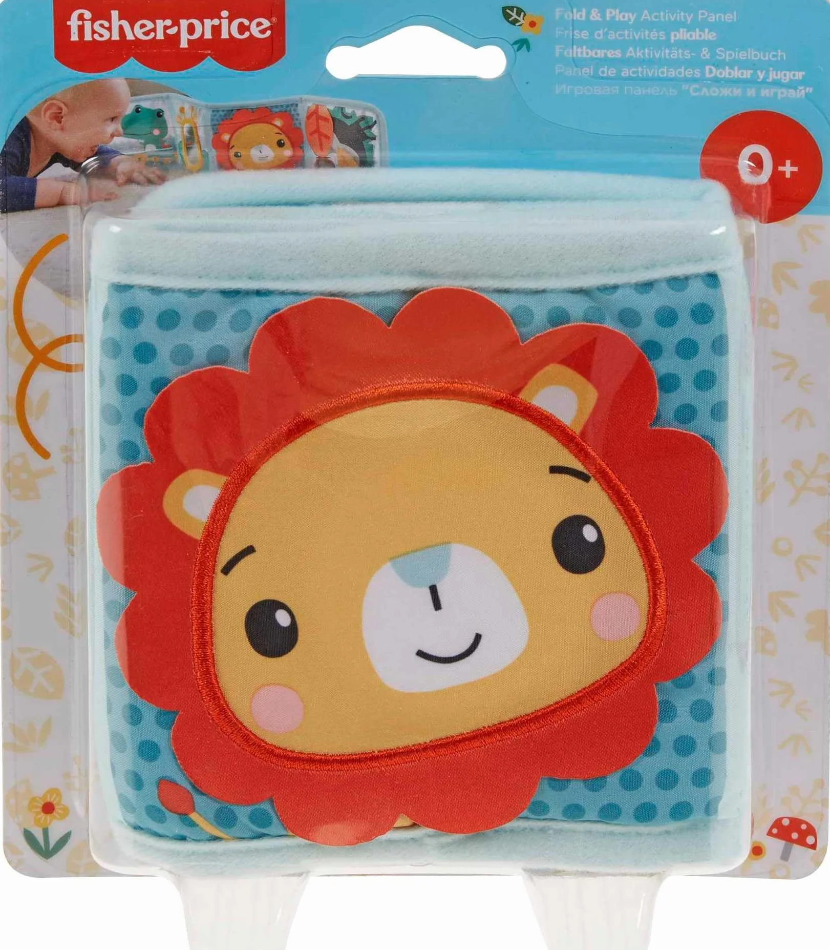 Fisher-Price Aktywizujący Panel sensoryczny Książeczka do zabawy na brzuszku i przenoszenia, dla dzieci od narodzin, HML63
