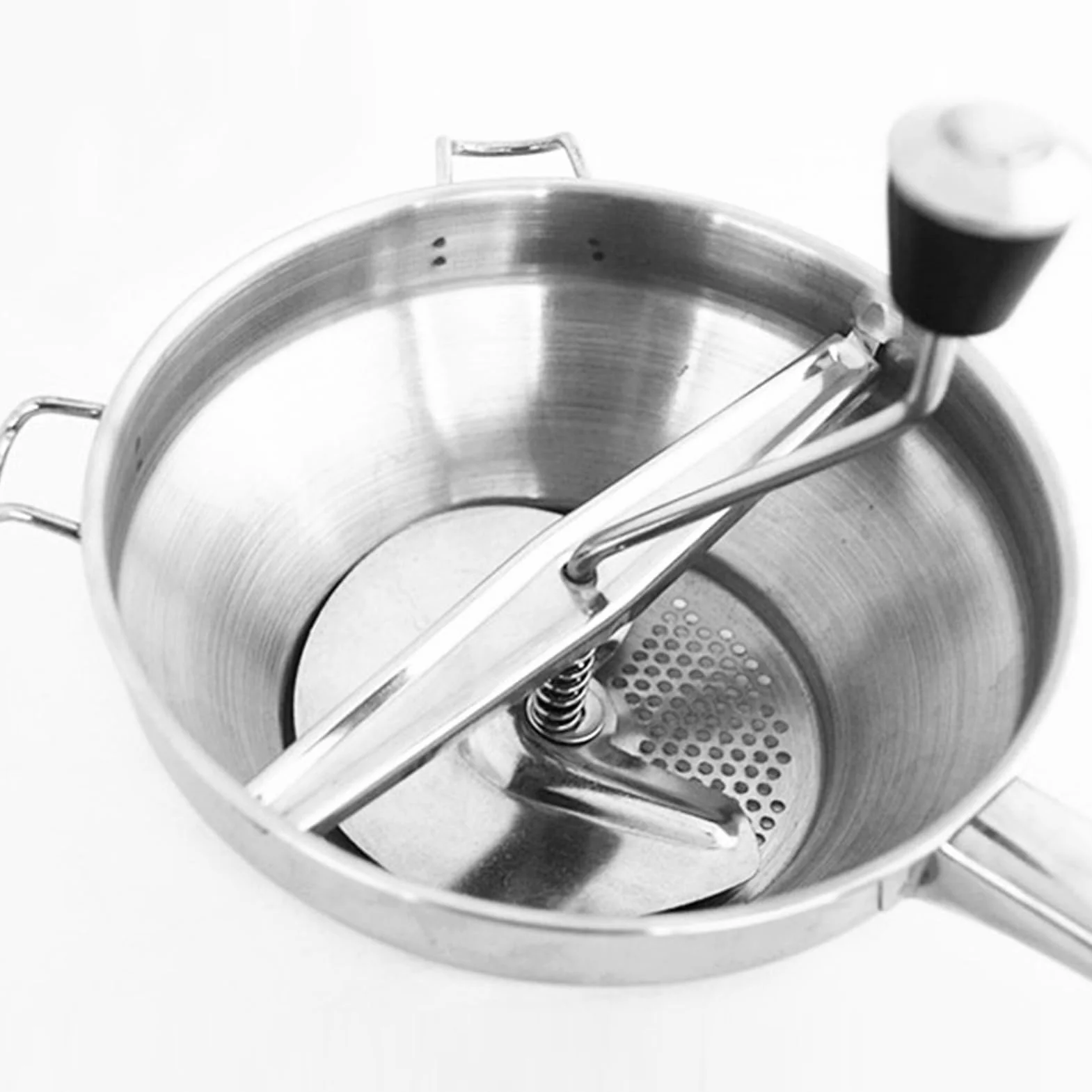 Ricer do puree ziemniaczanego, młynek spożywczy do sosu pomidorowego,Prasa pomidorów Praska ziemniaków ze stali nierdzewnej z uchwytem Młynek żywności - Ergonomiczna tłuczka ziemniaków zac