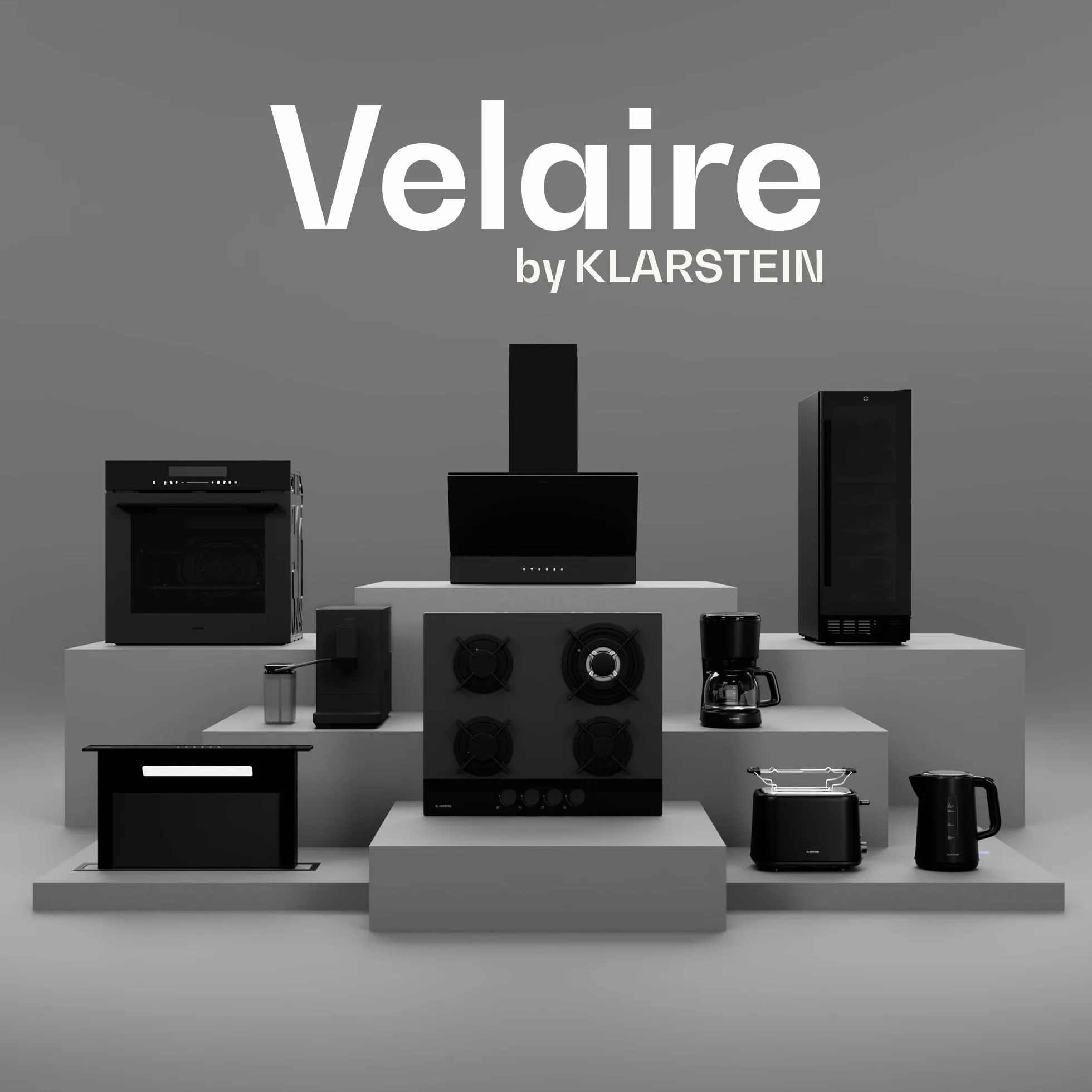 Klarstein Velaire Płyta indukcyjna z wyciągiem - 80cm, 4 strefy, 8400W Boost, Touch-Slider, Timer, blokada dziecięca, wskaźnik ciepła resztkowego, zintegrowana okap, szkło