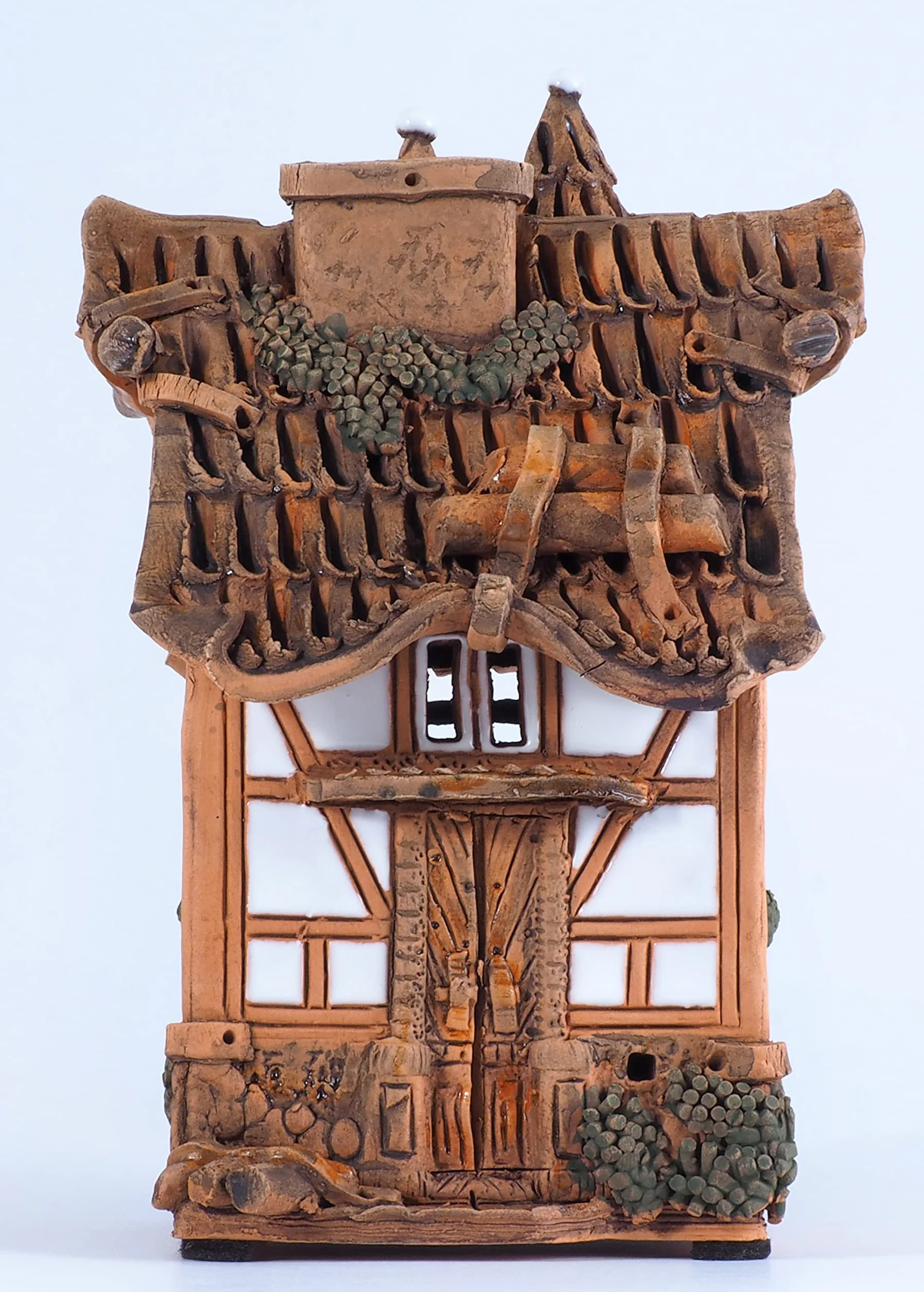 Ceramiczny domek świetlny, świecznik na herbatę, artystyczny przedmiot kolekcjonerski, B232AR