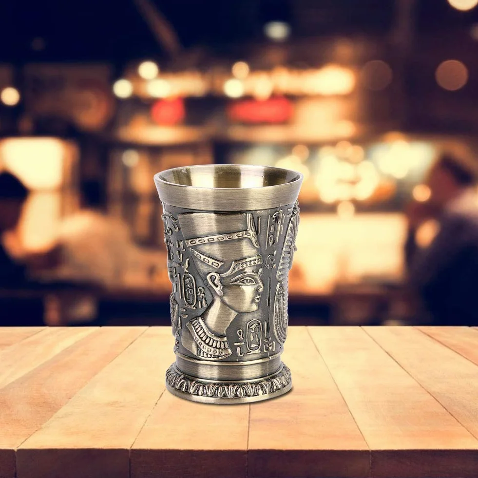Nikou Kubek do wina vintage metalowy kieliszek zielony
