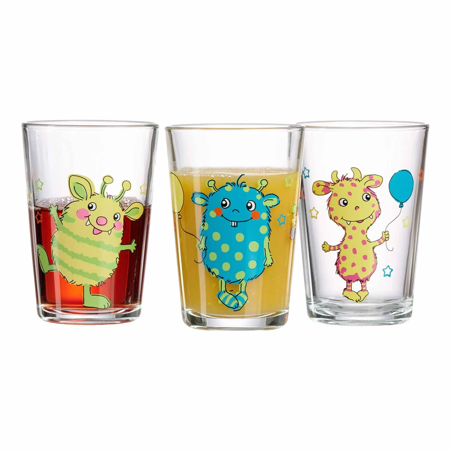 Ritzenhoff & Breker Kubek dziecięcy z motywem, zestaw 9 sztuk, 205 ml, szklanki dla dzieci, nadają się do mycia w zmywarce, potwora/zwierzęta z dżungli, zwierzęta leśne, kolorowe motywy zwierzęce