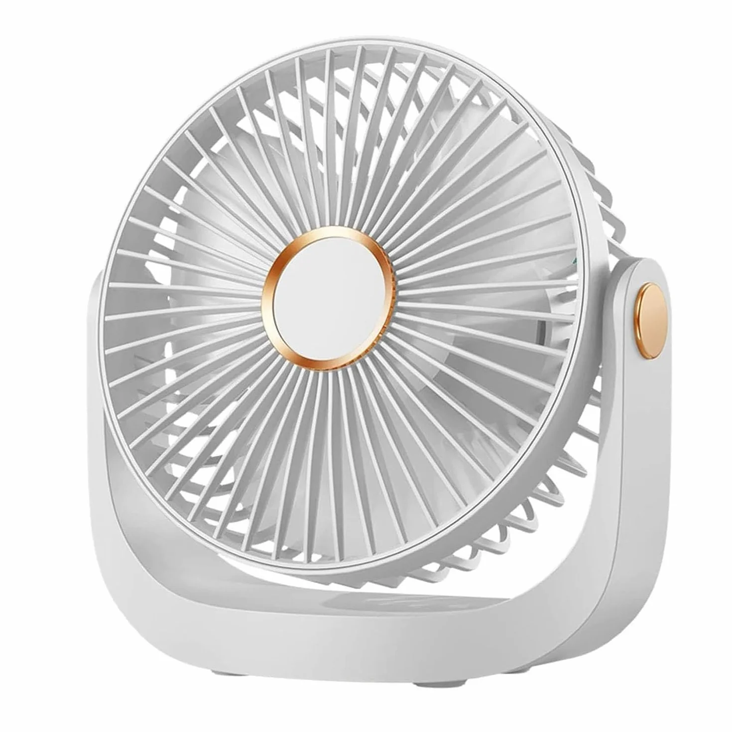 Wentylator biurkowy z lampką nocną, przenośny cichy wentylator z akumulatorem ładowanym przez USB, obrót o 360° - 5 ustawień prędkości - zdejmowane łopatki do łatwego czyszczenia, do sypialni, biura