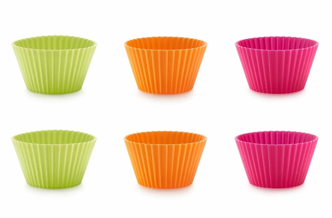 Lékué Kubek do muffinek amerykańskich 200 ml, 6 sztuk, wielokolorowy (0240102SURM033)
