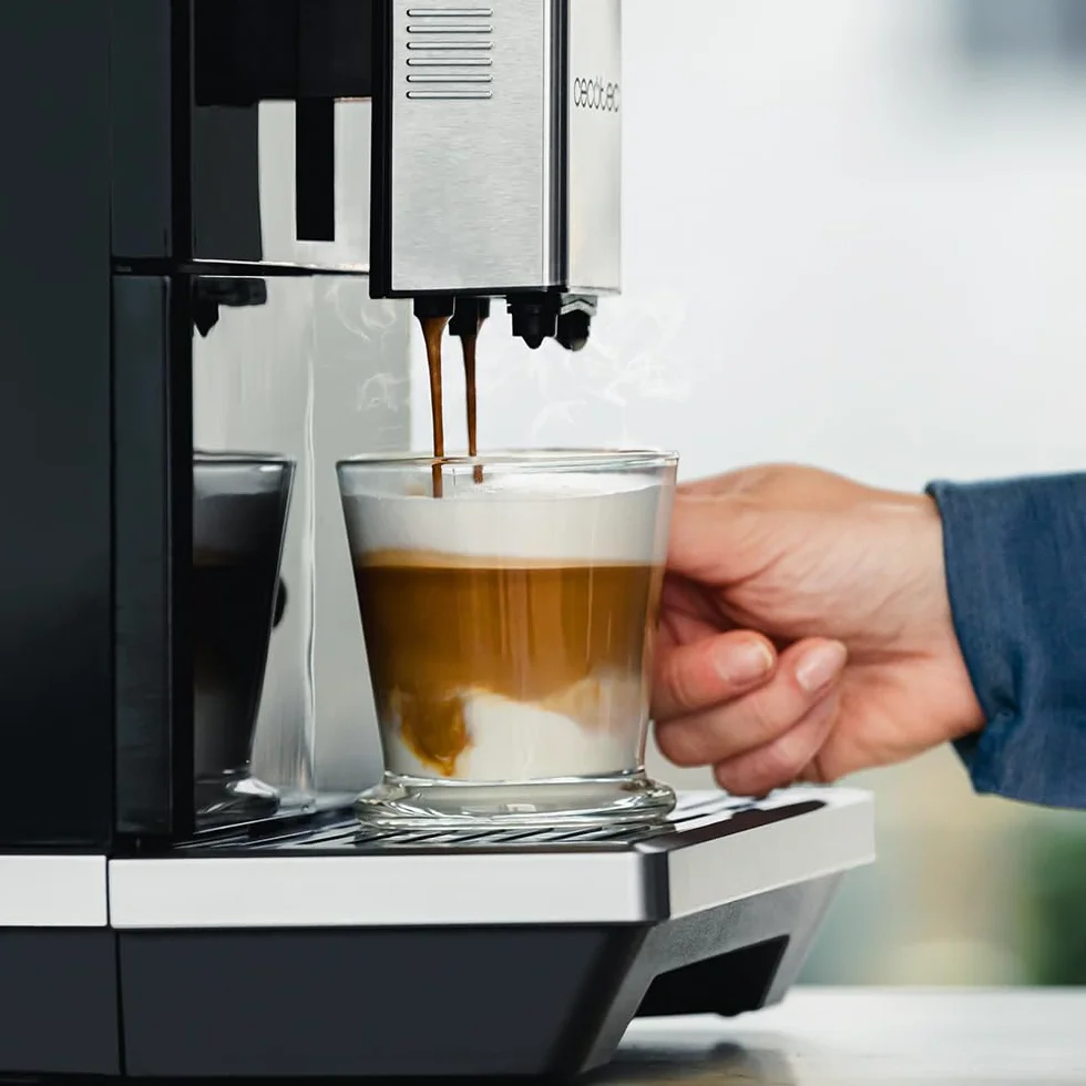 Cecotec Superautomatyczny ekspres do kawy Cremmaet Time. Superautomatyczny ekspres do kawy z 7-calowym ekranem TFT, 13 przepisami na kawę, 6 profili użytkowników, moc 1350 W, ciśnienie 19 bar