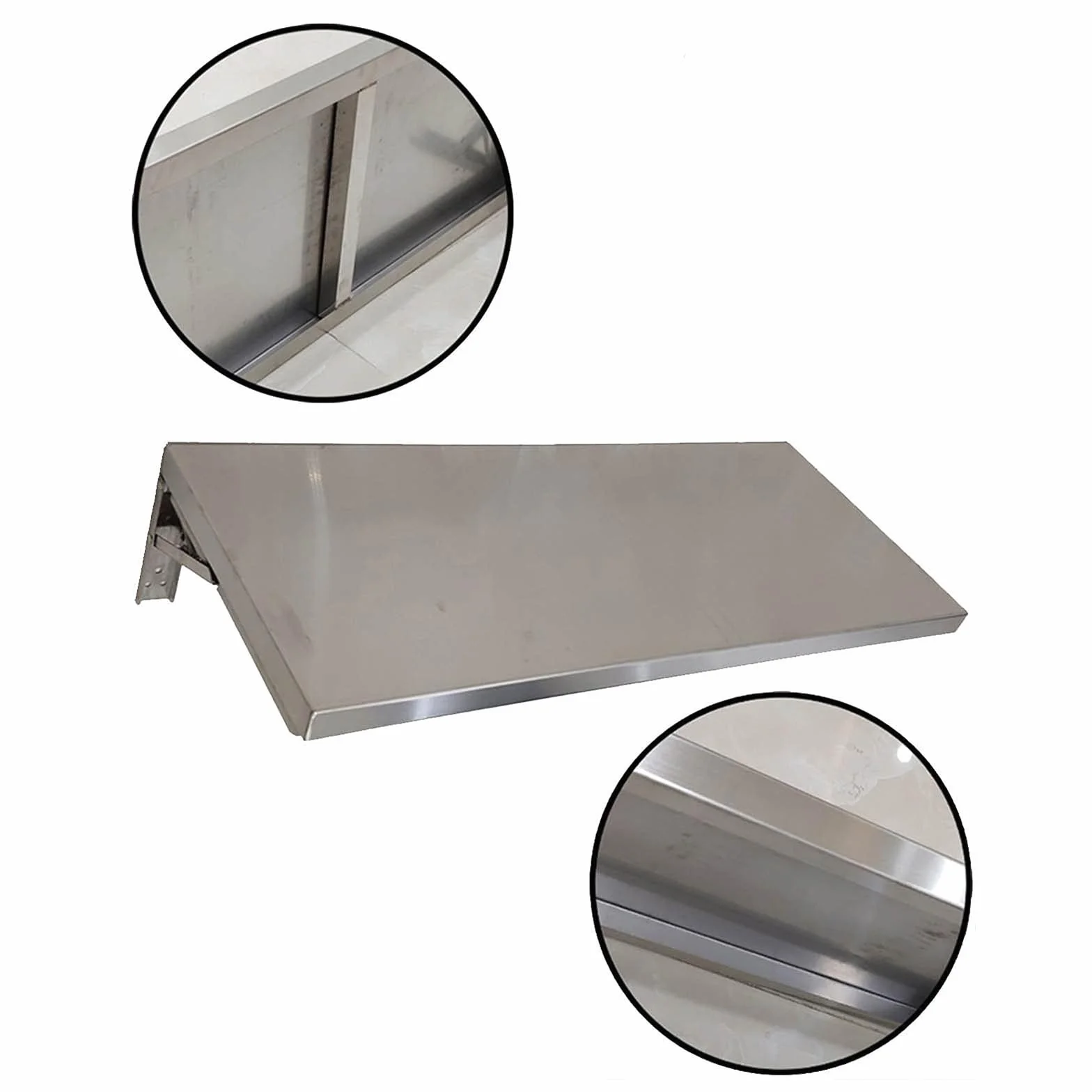 Składany montowany na ścianie stół ze stali nierdzewnej, pionowy design z metalowym podparciem, idealny stół do jadalni do prania w domu, biurze, 90 x 35 cm