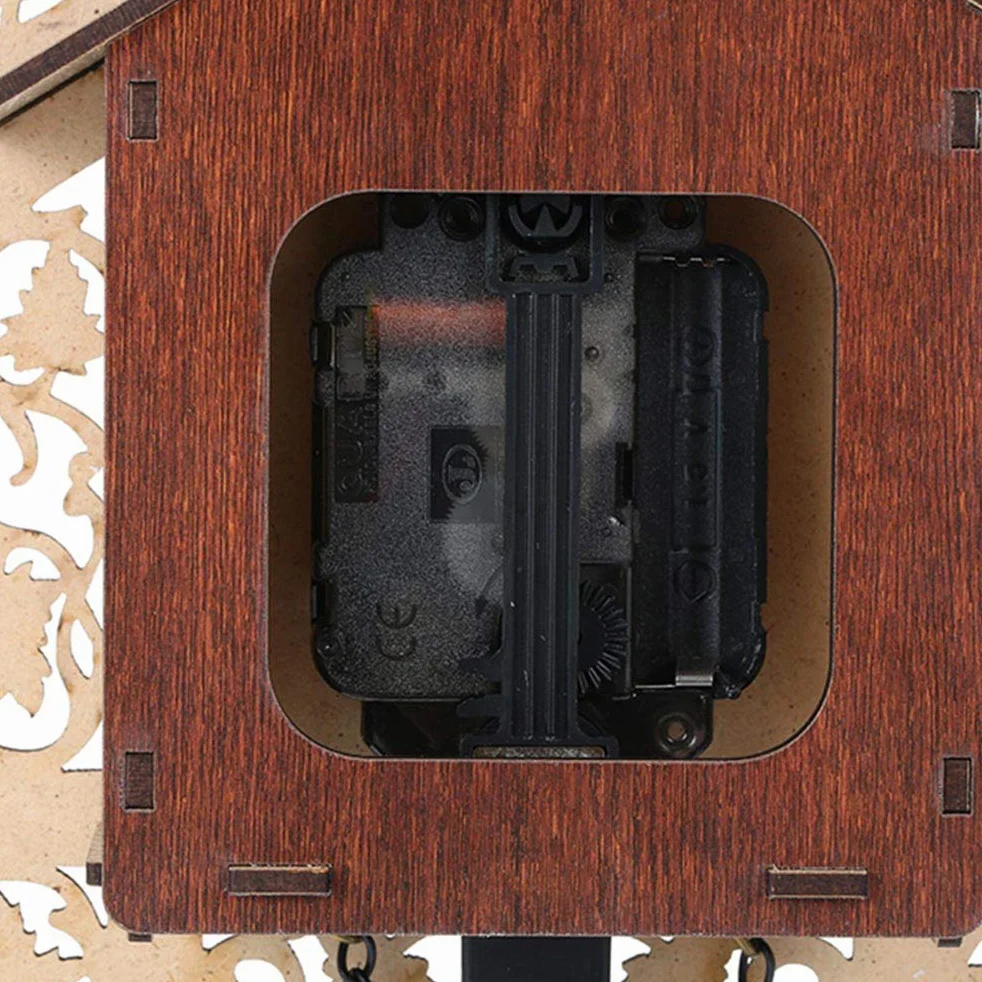 Zegar z kukułką w stylu vintage, drewniany zegar ścienny z kukułką wiszący zegar rzemieślniczy do dekoracji domu biura restauracji