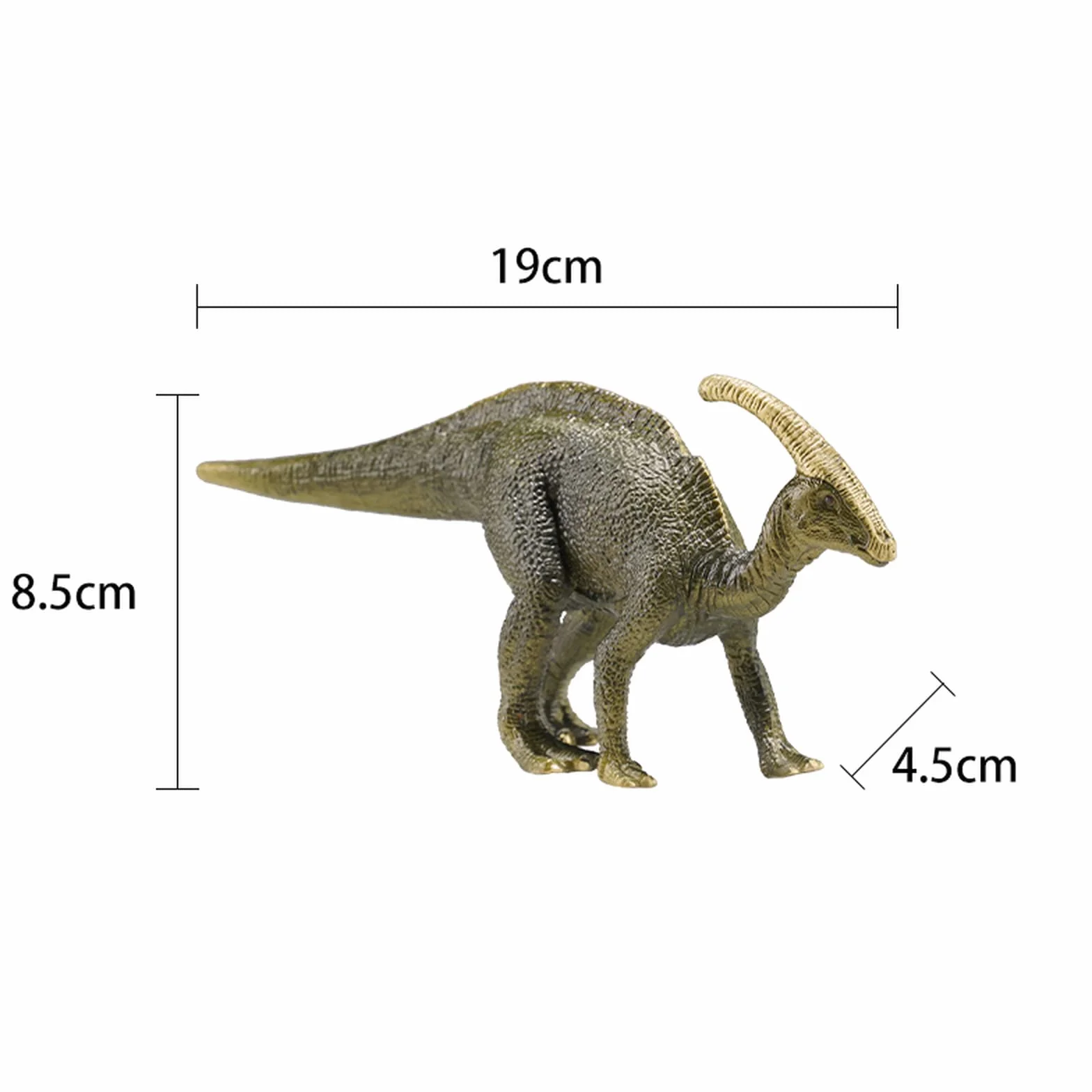 CNCNSH Mosiężna figurka dinozaura na stole, statua jurajskiego paractenozaura, dekoracja dekoracyjna do gabinetu, kolekcja rzeźb z brązu dla bydła zwierzęcego,