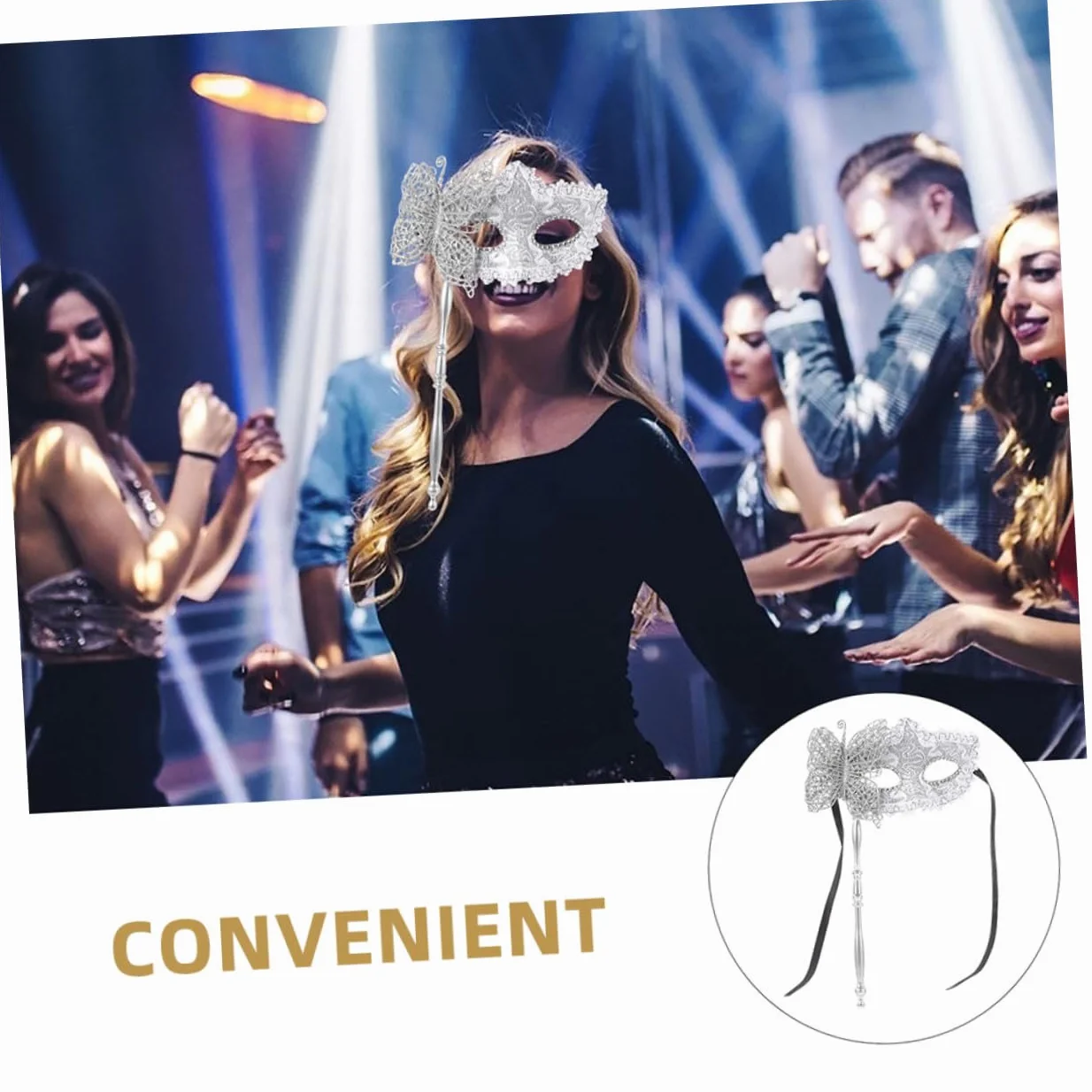 Holibanna 2 Szt. Złoto-srebrnych Ręcznie Wykonanych Masek Weneckich z Motywem Smoka Patyku Maski Przyjęcia Maskaradowe i Cosplay dla Par Unikalny Design Do Występów i Imprez
