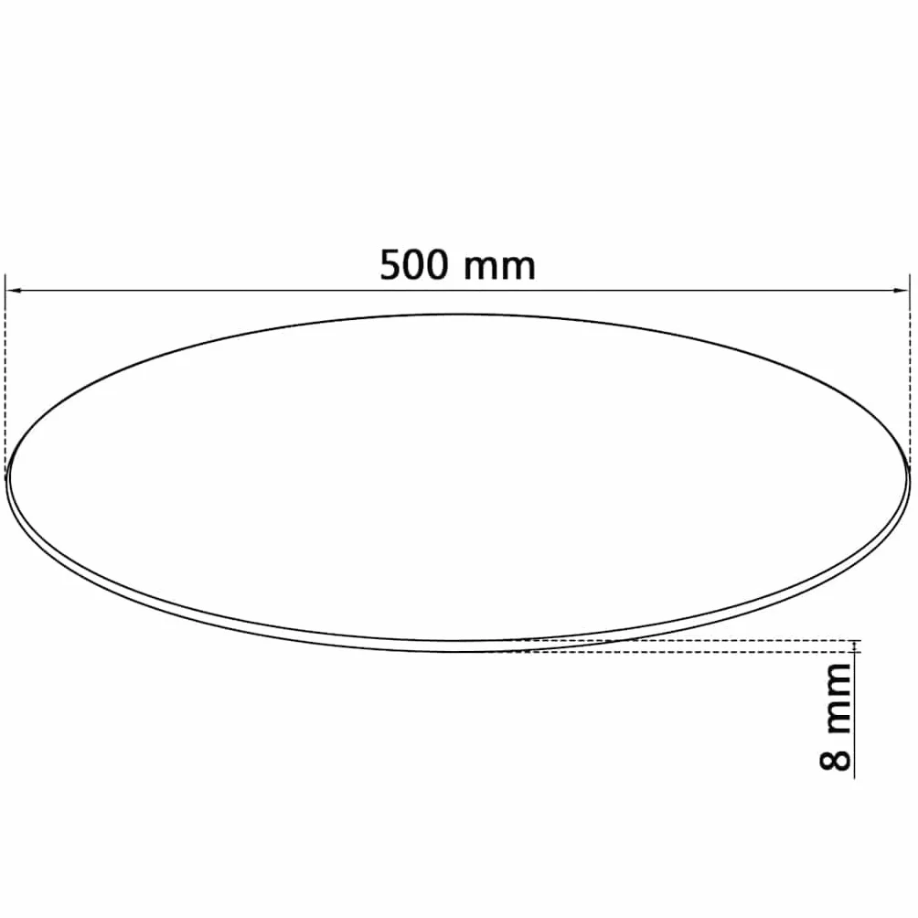 vidaXL Blat stołu szklany okrągły 500 mm