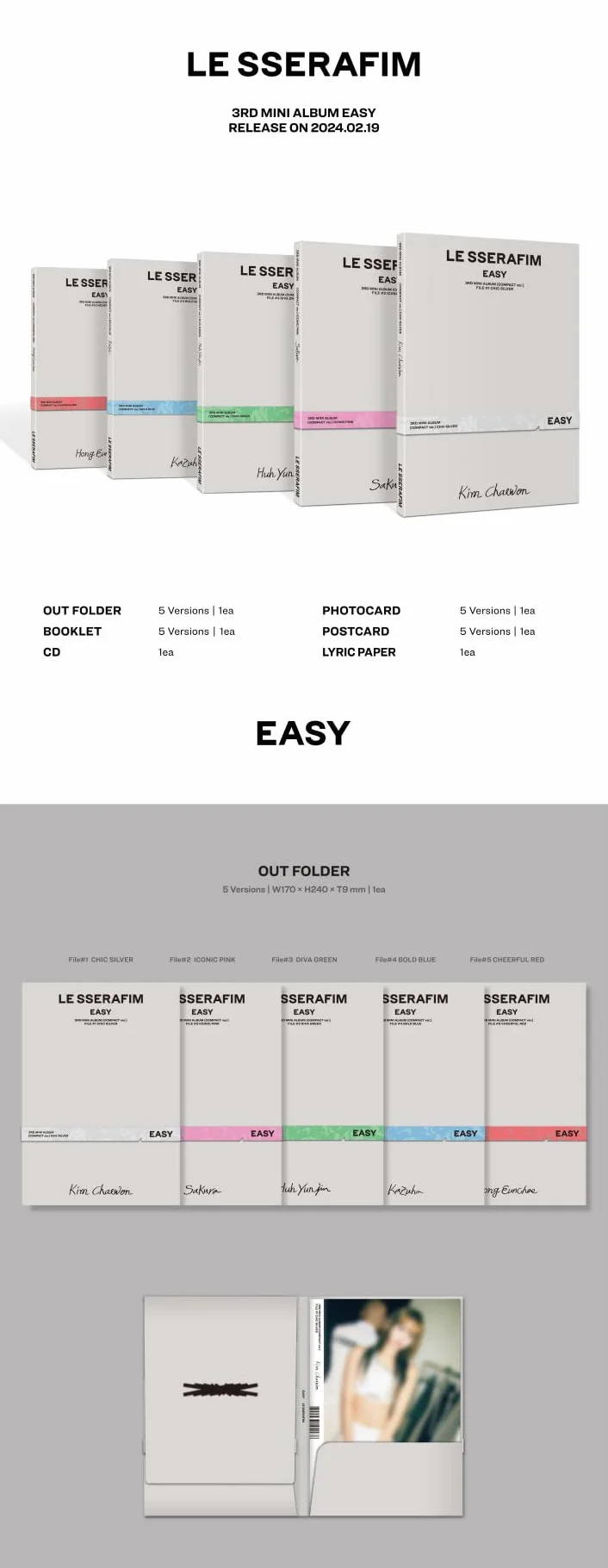Dreamus LE SSERAFIM - 3rd Mini Album Easy Compact Version CD (Huh YUN JIN ver.)